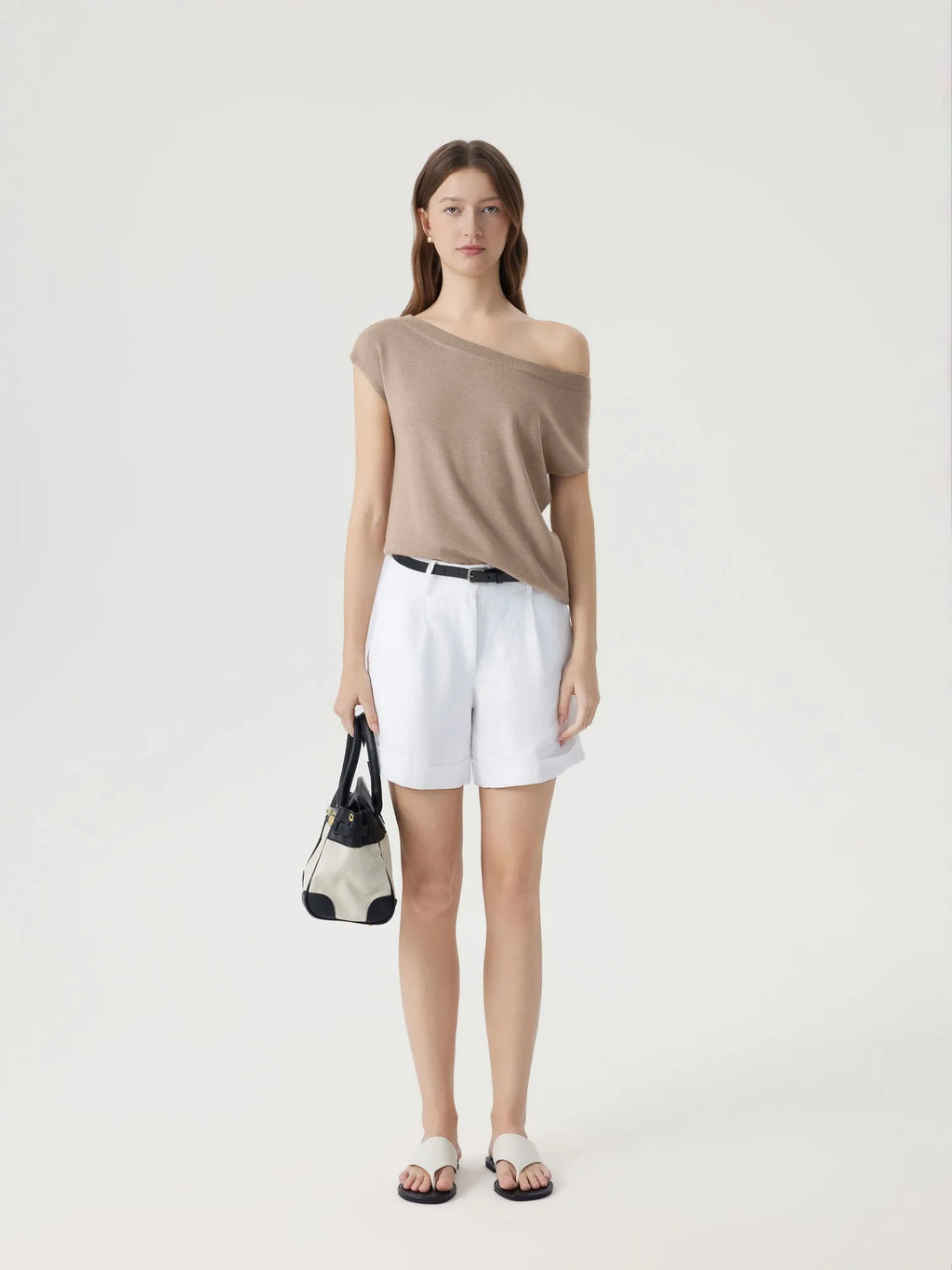 Cashmere Silk Blend Off Shoulder Tops