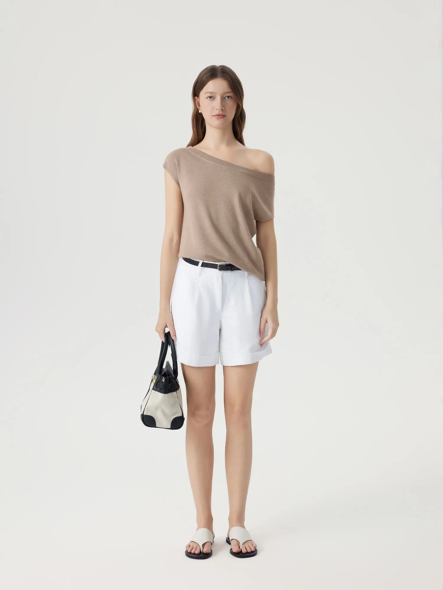 Cashmere Silk Blend Off Shoulder Tops