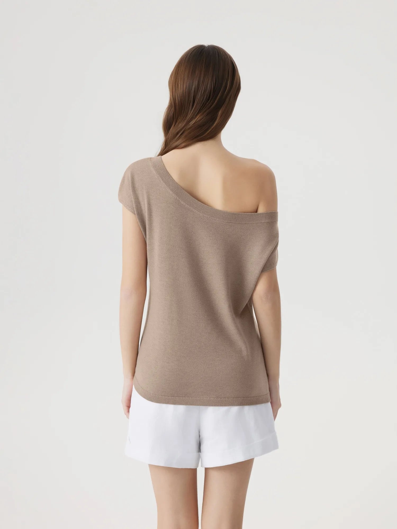 Cashmere Silk Blend Off Shoulder Tops