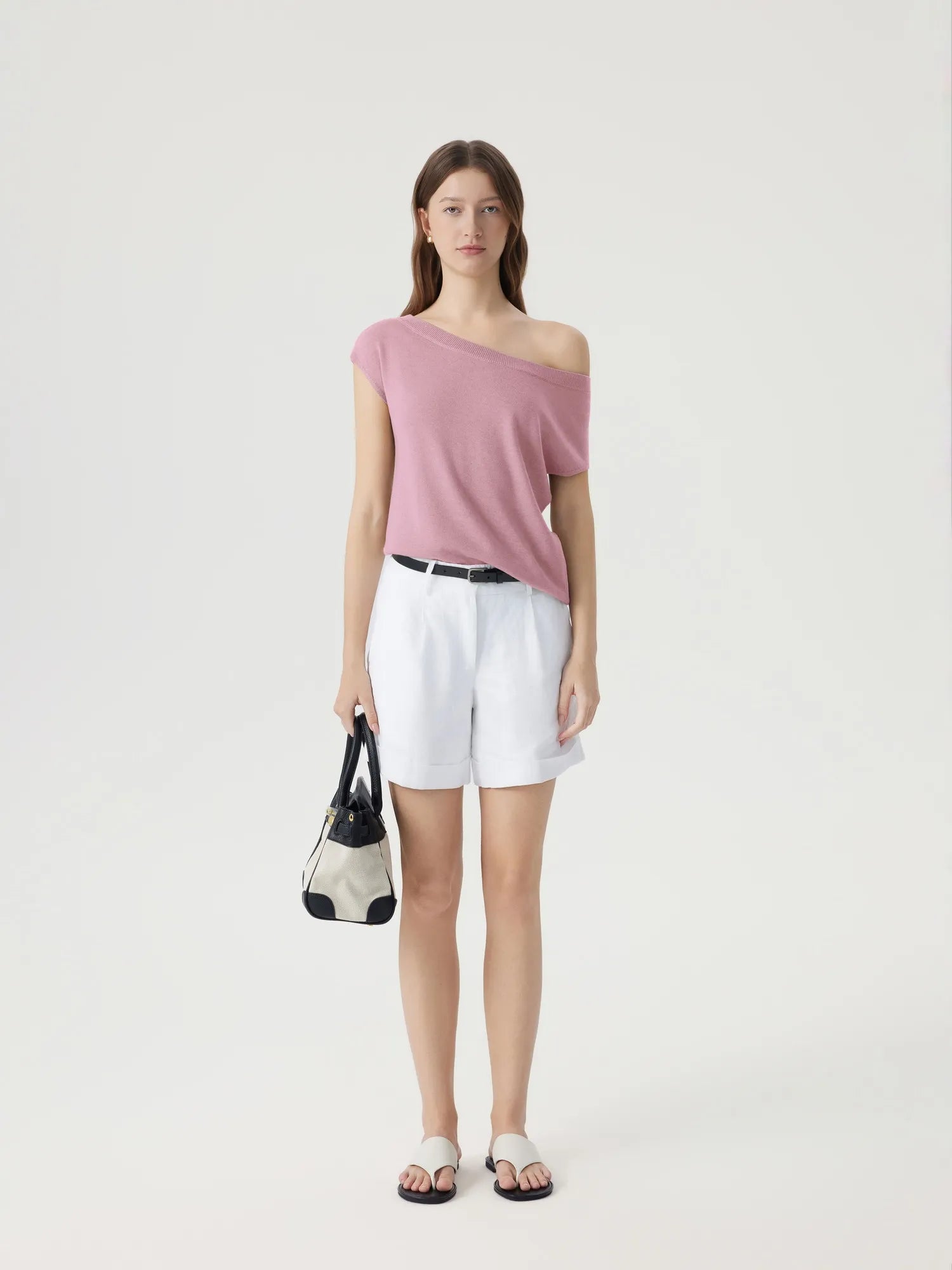 Cashmere Silk Blend Off Shoulder Tops