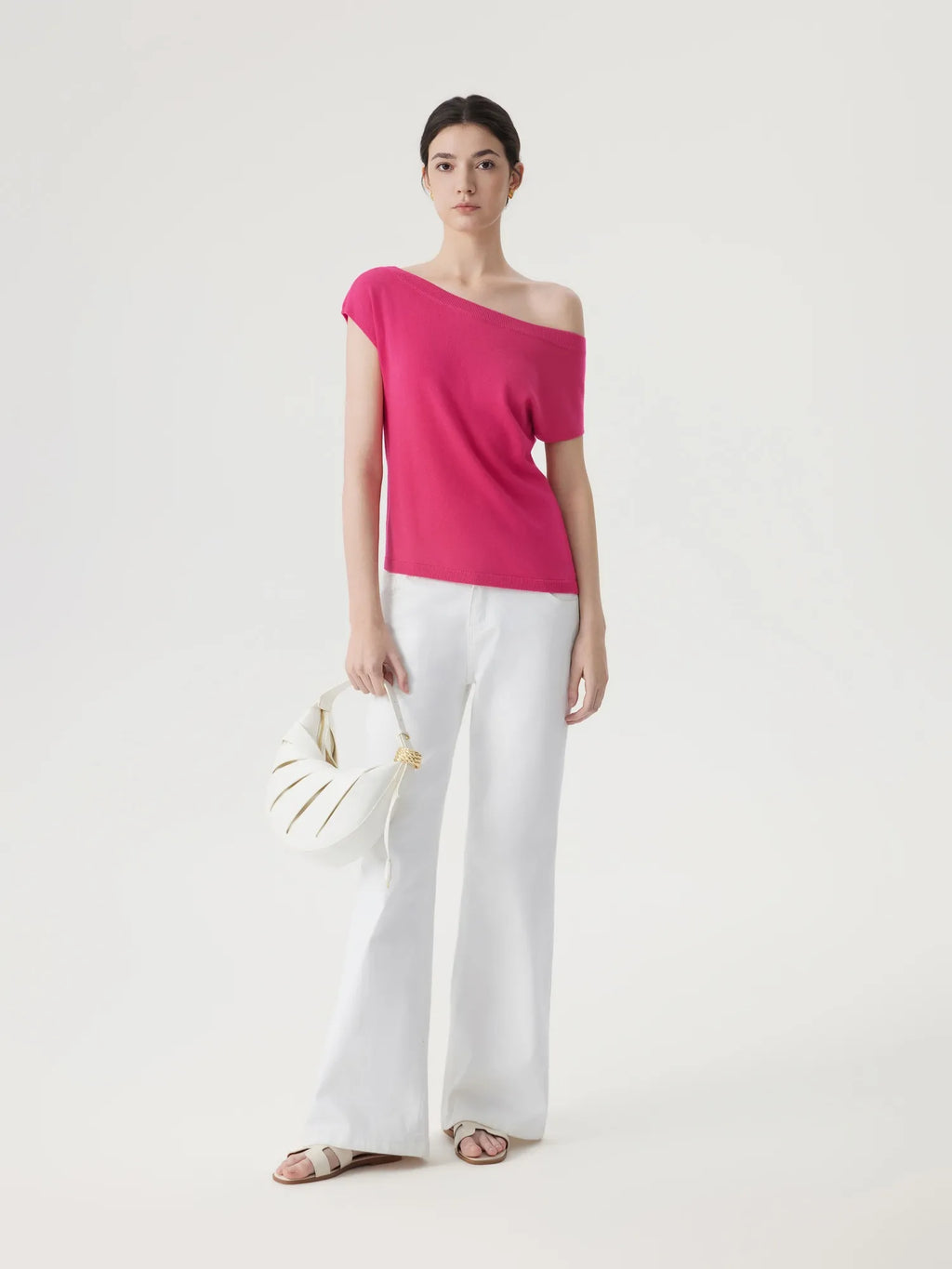 Cashmere Silk Blend Off Shoulder Tops