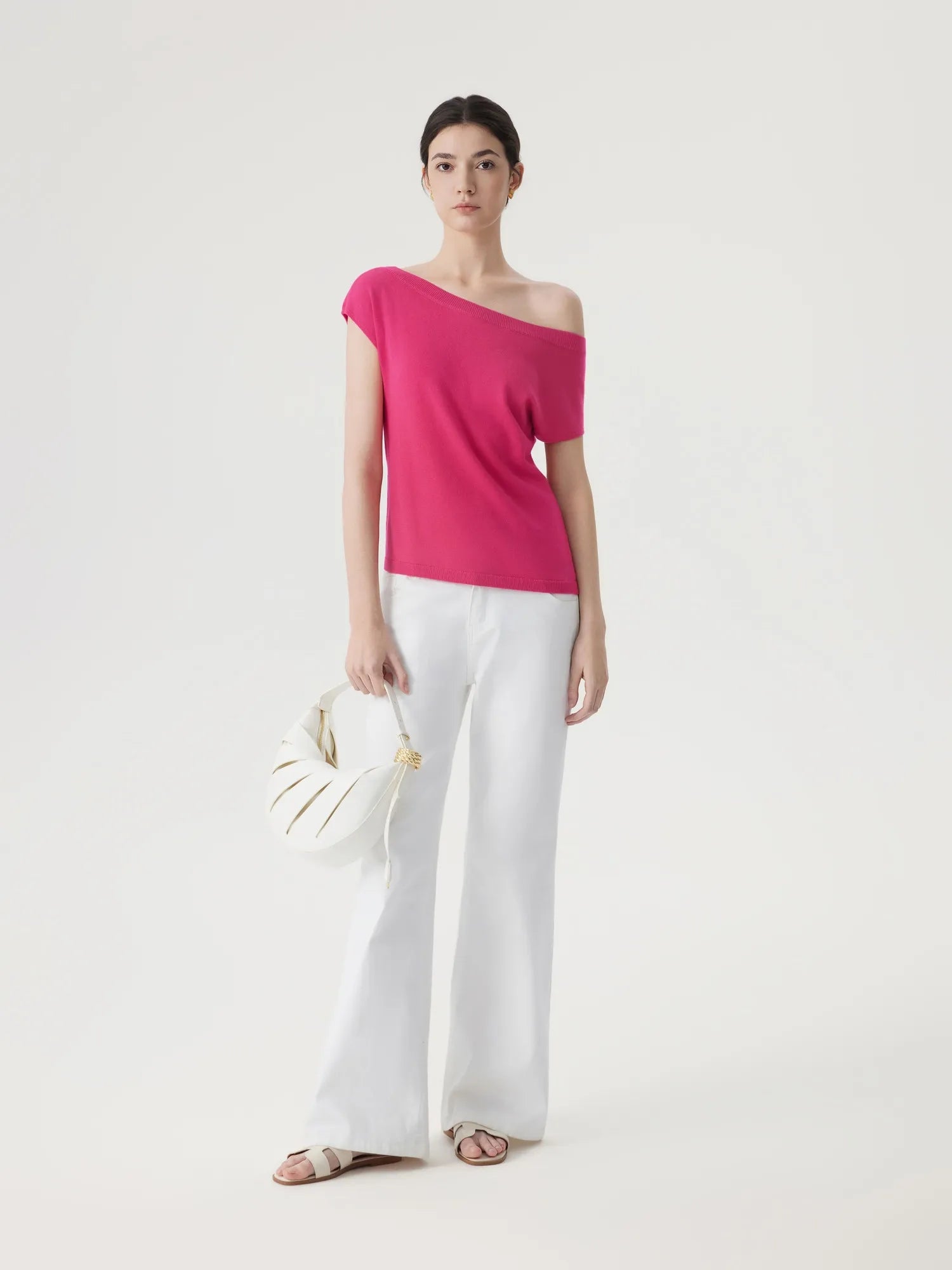 Cashmere Silk Blend Off Shoulder Tops