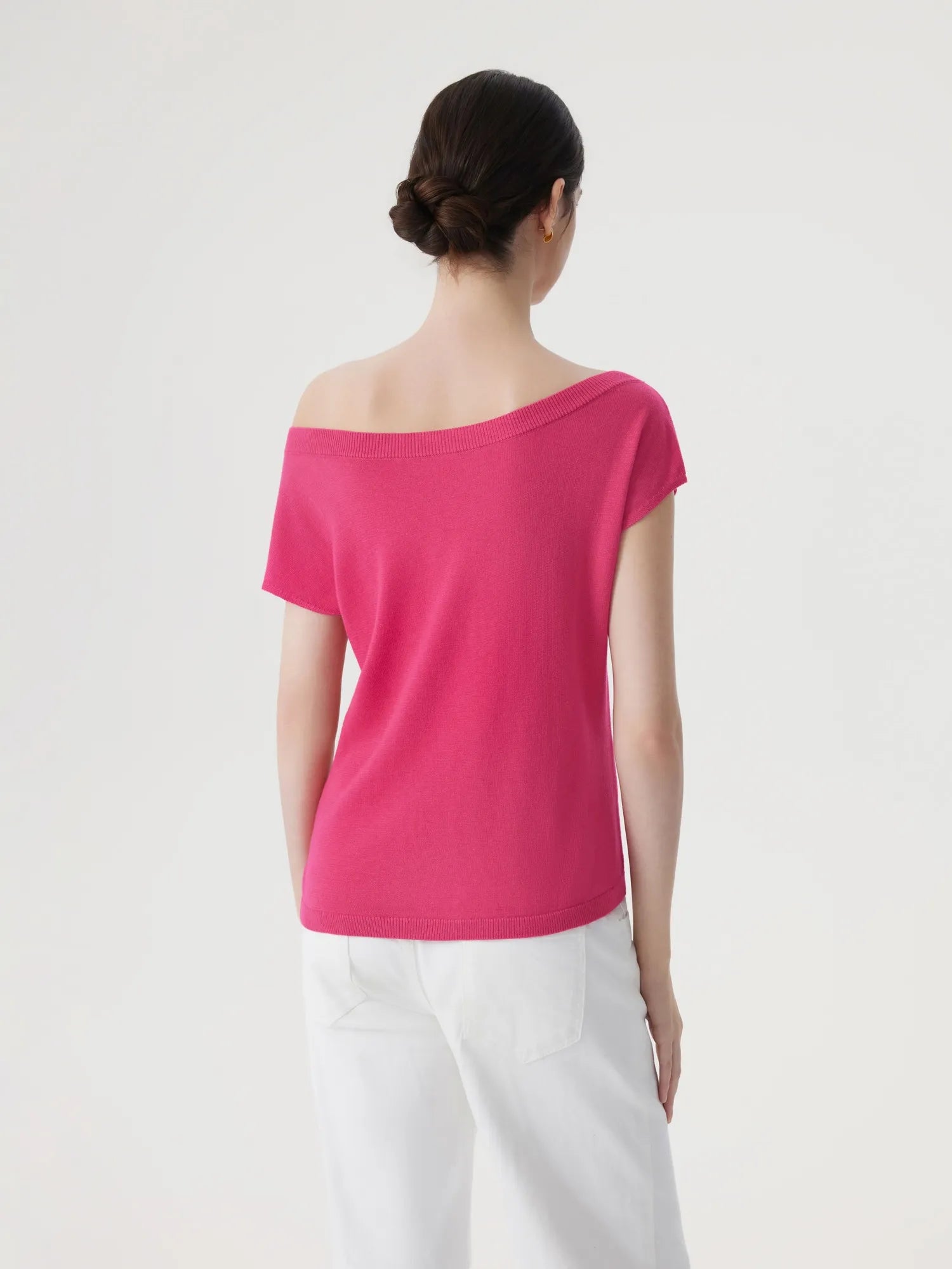 Cashmere Silk Blend Off Shoulder Tops