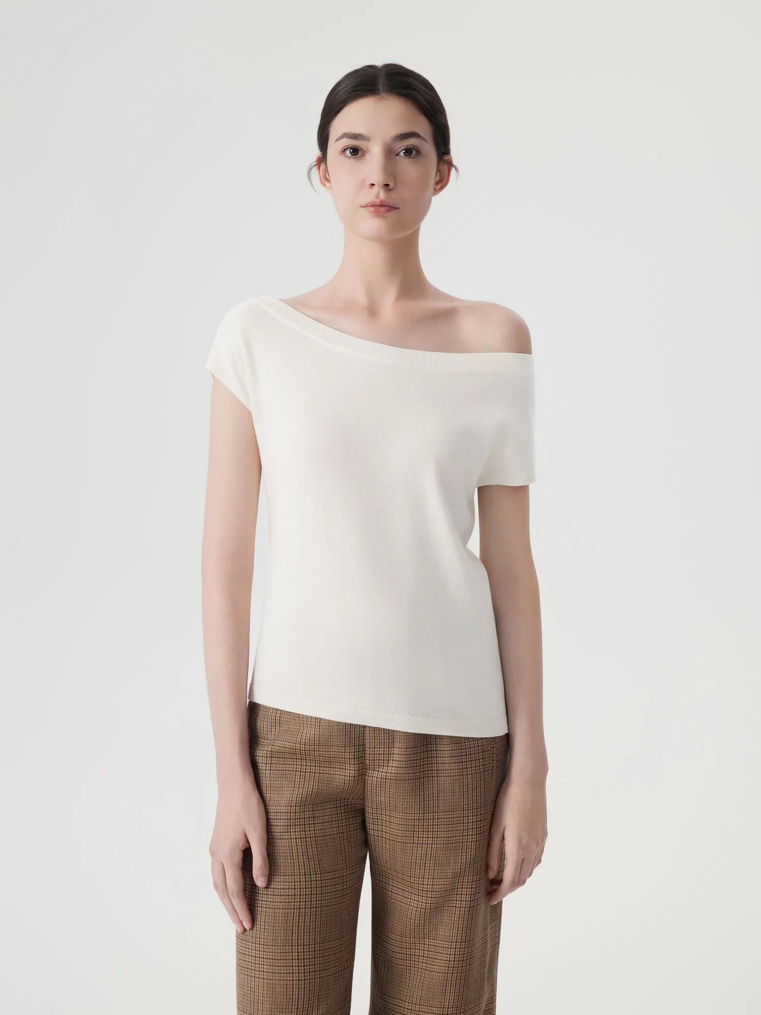 Cashmere Silk Blend Off Shoulder Tops