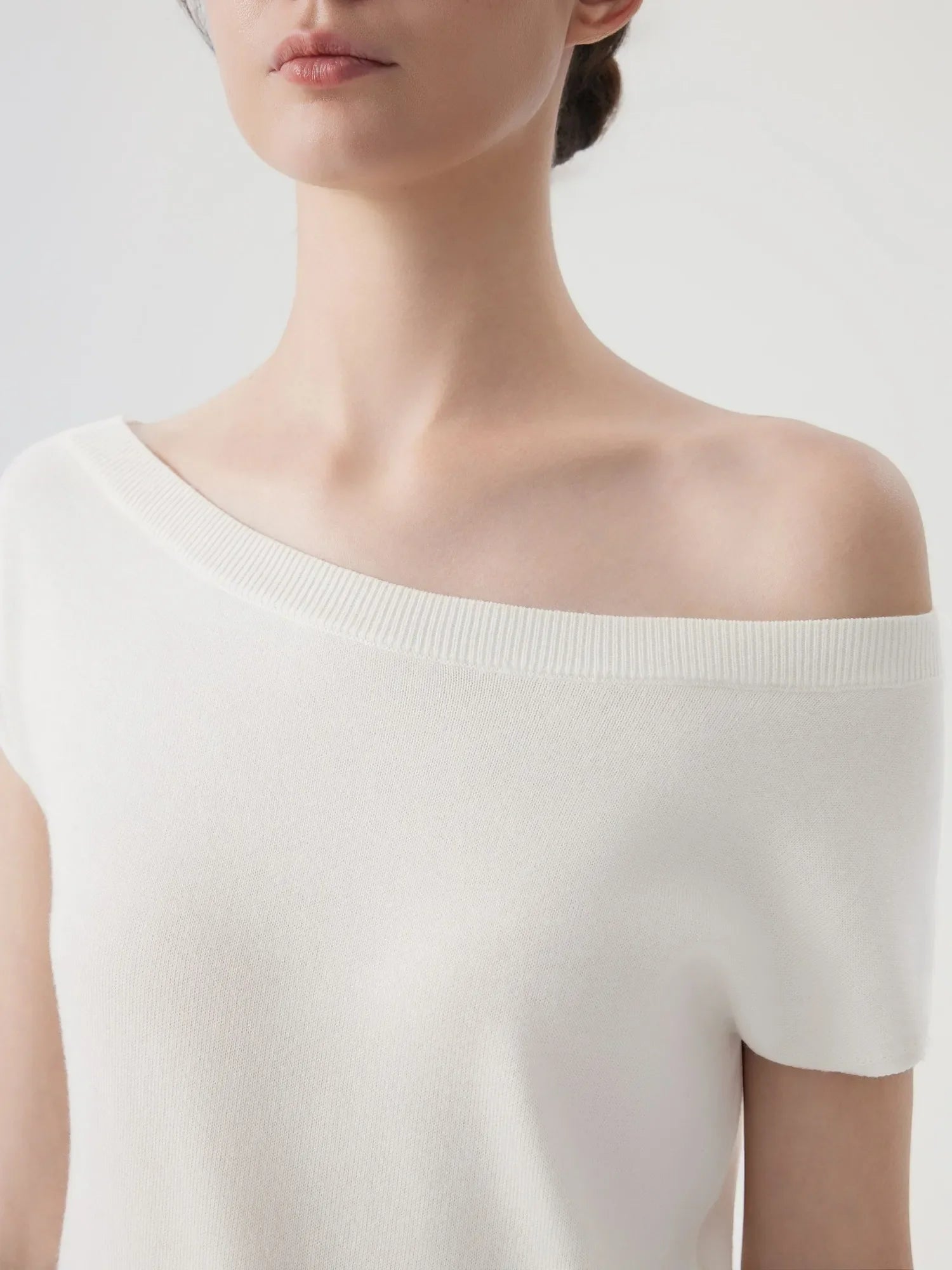 Cashmere Silk Blend Off Shoulder Tops
