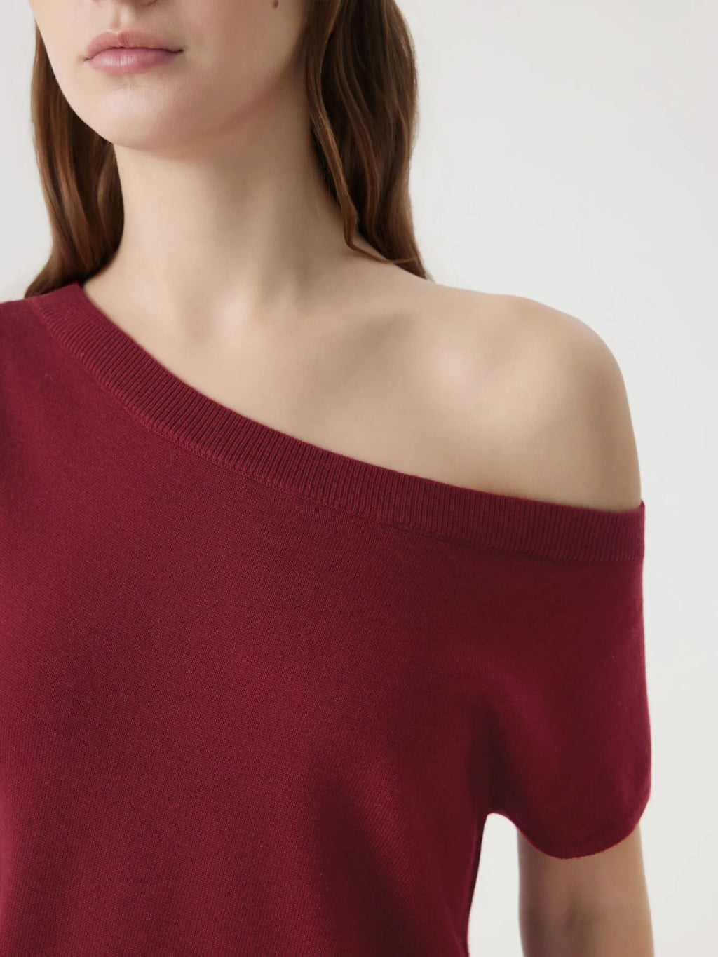 Cashmere Silk Blend Off Shoulder Tops