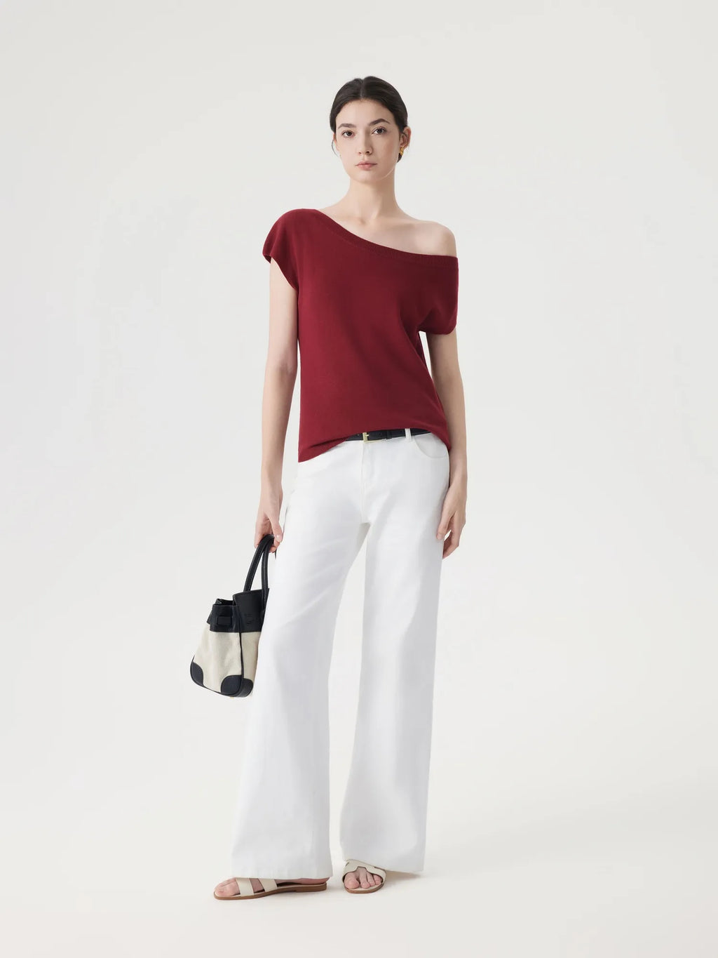 Cashmere Silk Blend Off Shoulder Tops