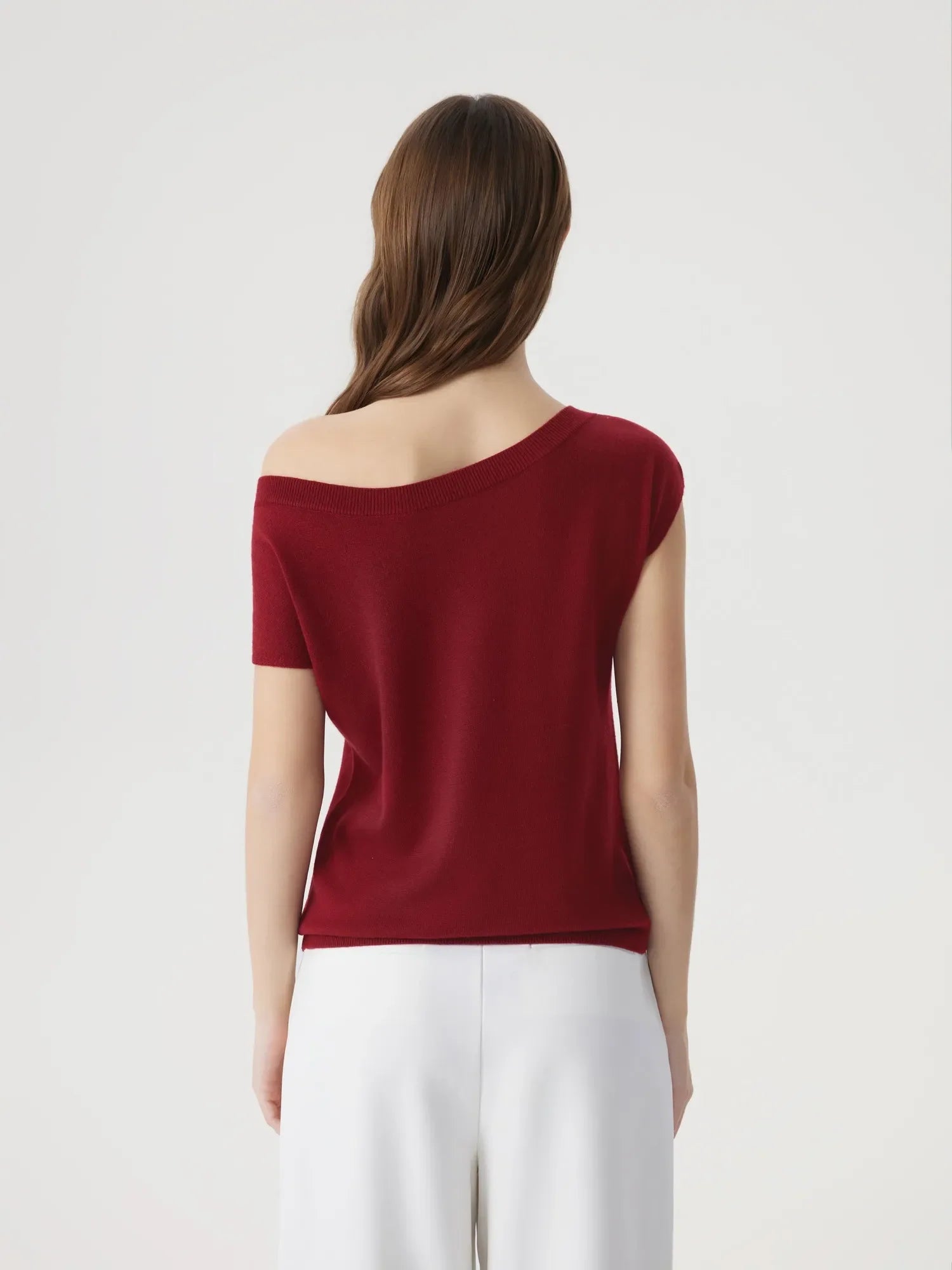Cashmere Silk Blend Off Shoulder Tops
