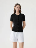 Cashmere Silk Blend Cardigan Spring Sweaters - Short Sleeve