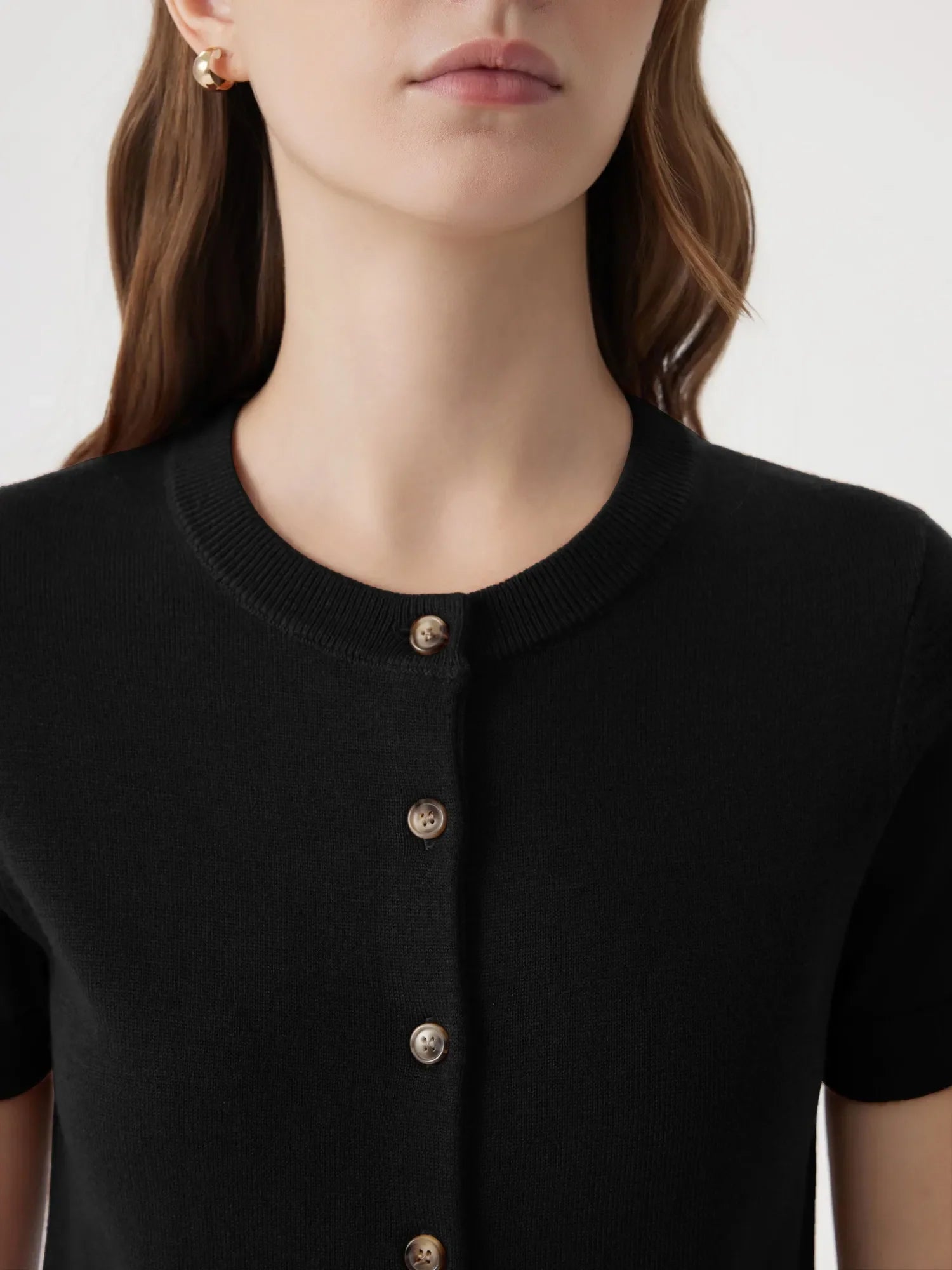 Cashmere Silk Blend Cardigan Spring Sweaters - Short Sleeve
