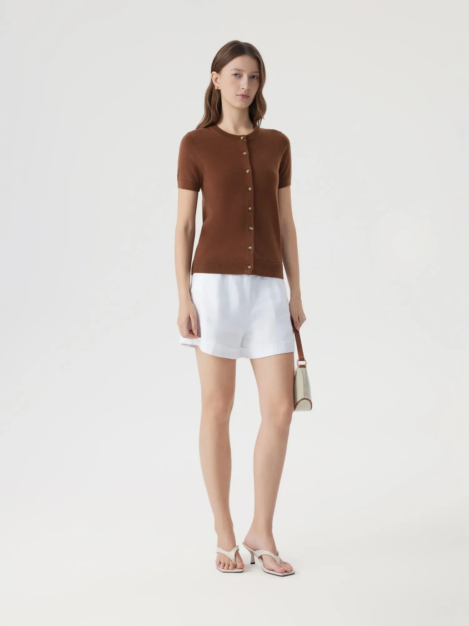 Cashmere Silk Blend Cardigan Spring Sweaters - Short Sleeve