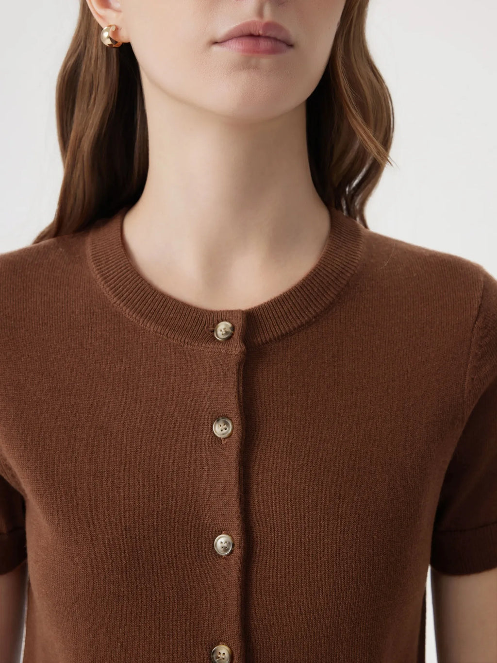 Cashmere Silk Blend Cardigan Spring Sweaters - Short Sleeve