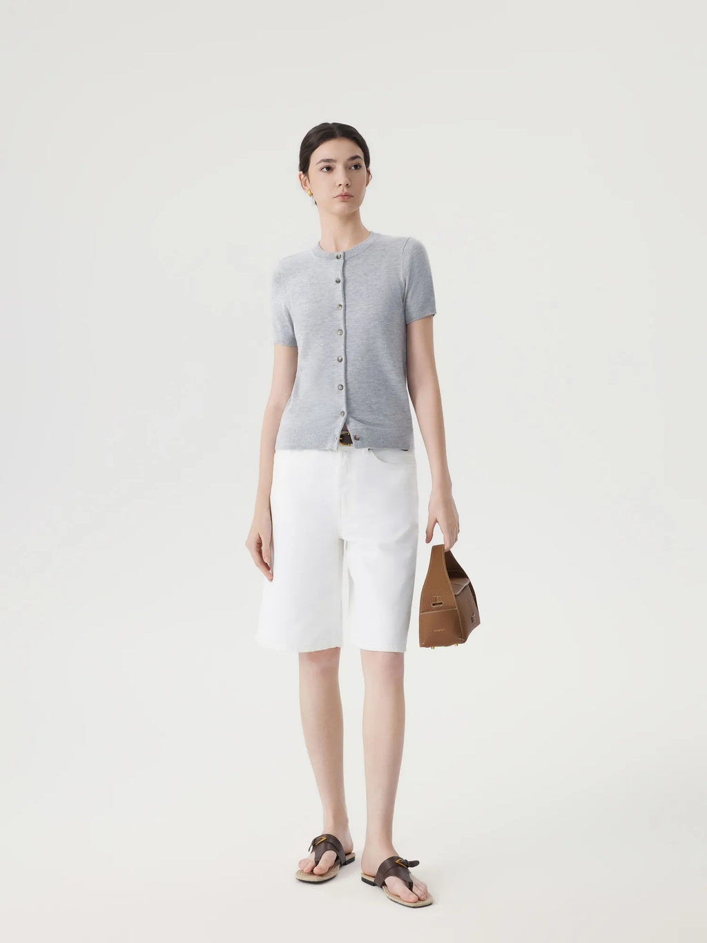 Cashmere Silk Blend Cardigan Spring Sweaters - Short Sleeve