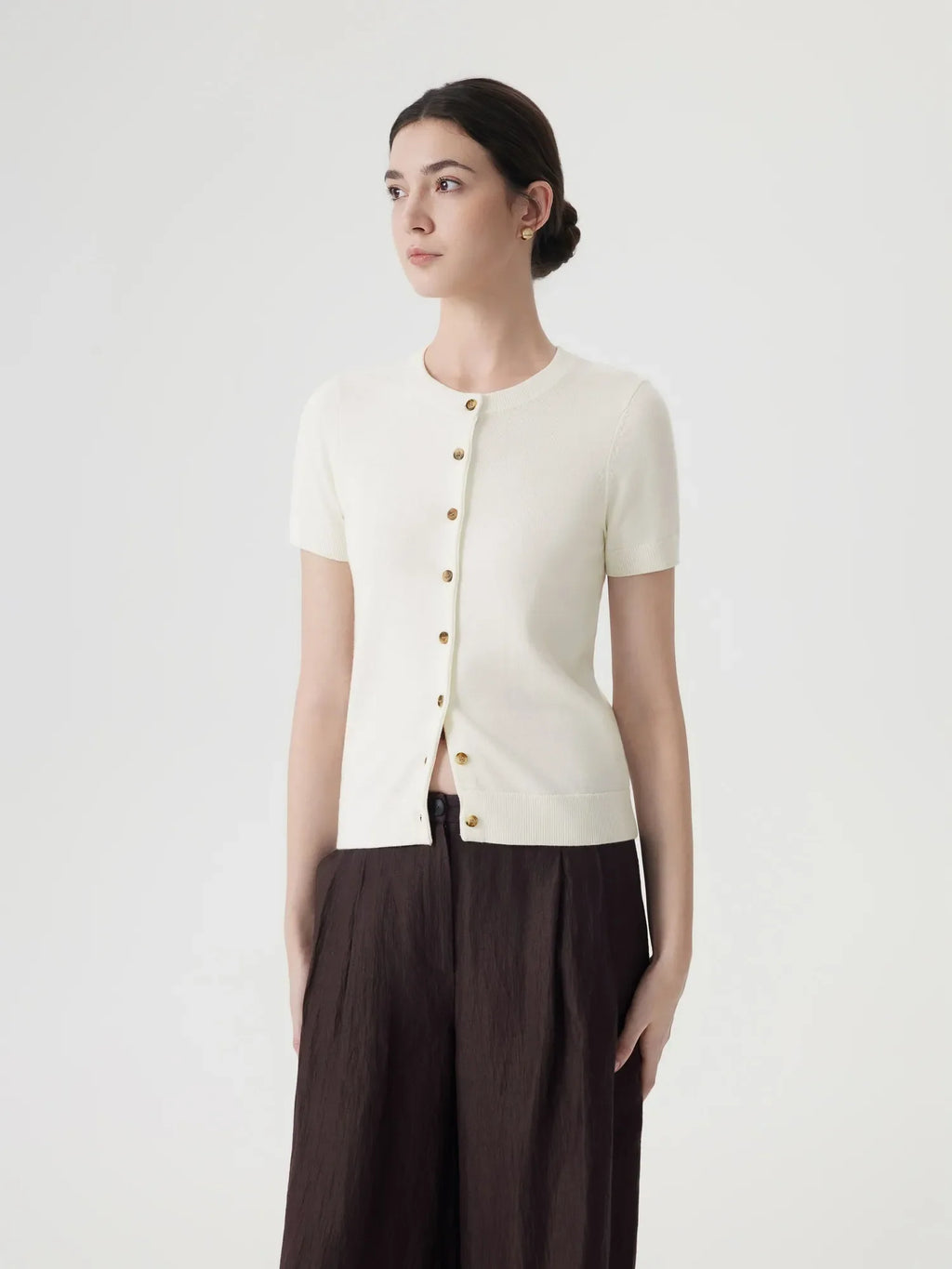 Cashmere Silk Blend Cardigan Spring Sweaters - Short Sleeve