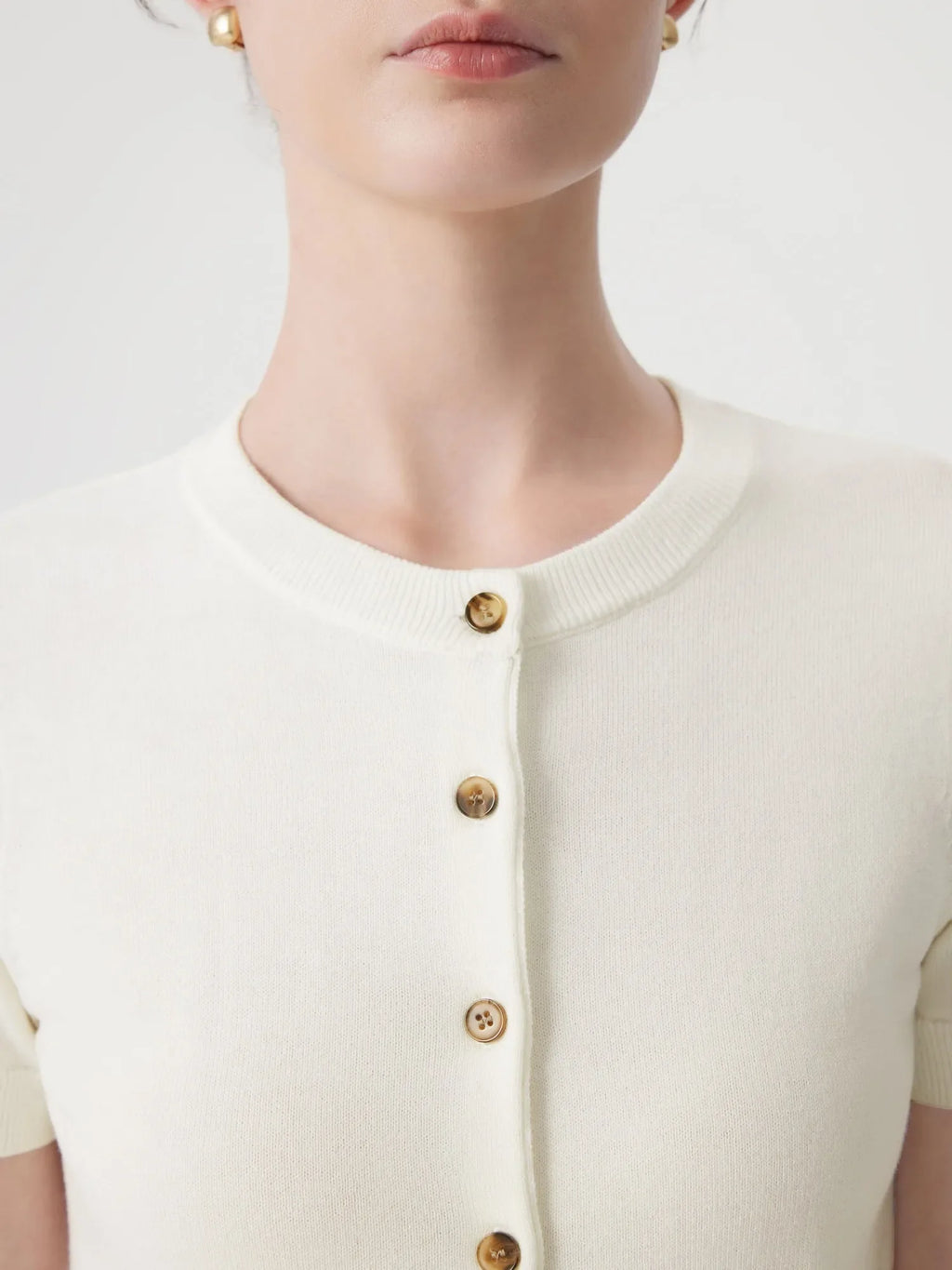 Cashmere Silk Blend Cardigan Spring Sweaters - Short Sleeve
