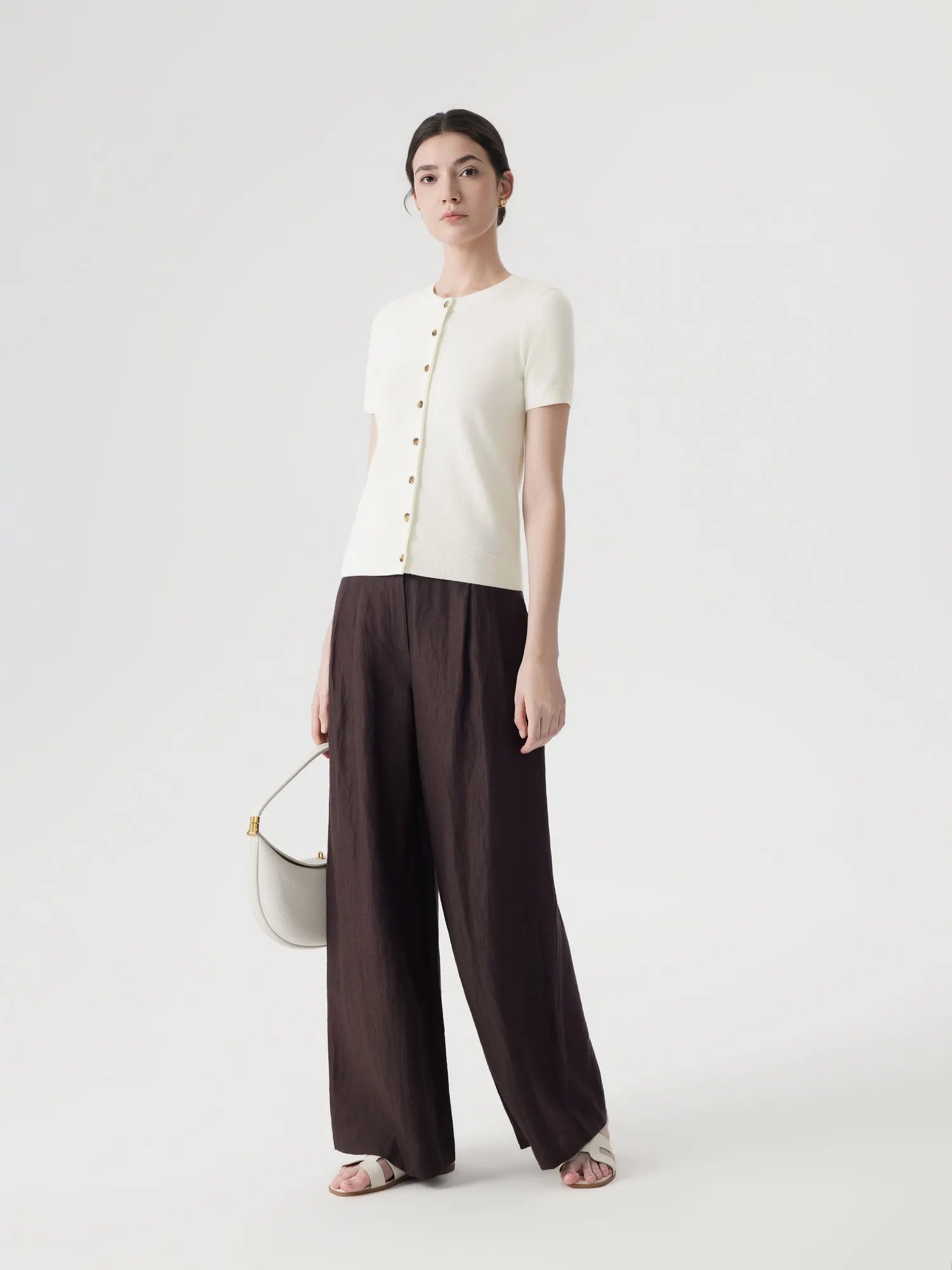 Cashmere Silk Blend Cardigan Spring Sweaters - Short Sleeve
