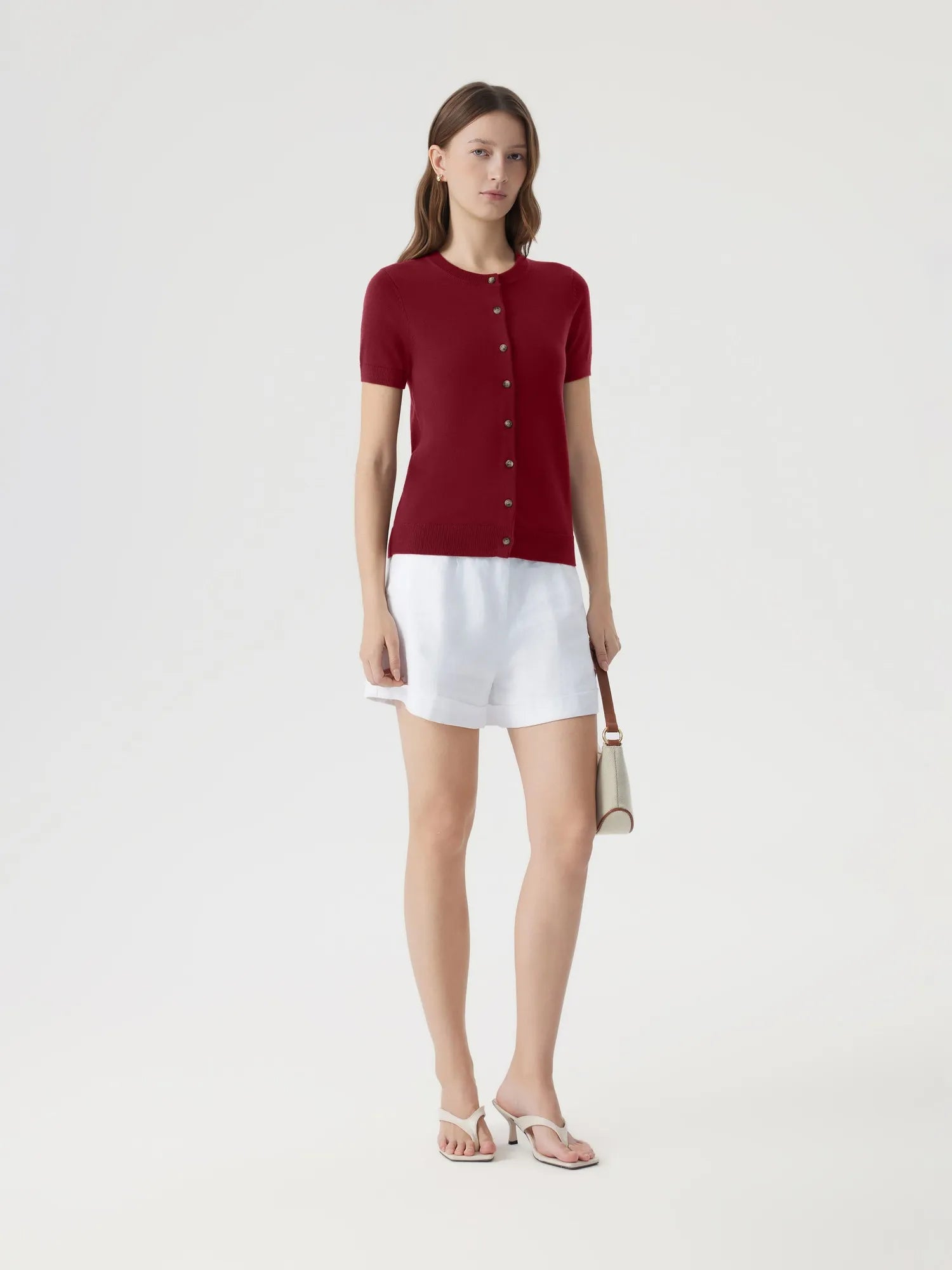 Cashmere Silk Blend Cardigan Spring Sweaters - Short Sleeve