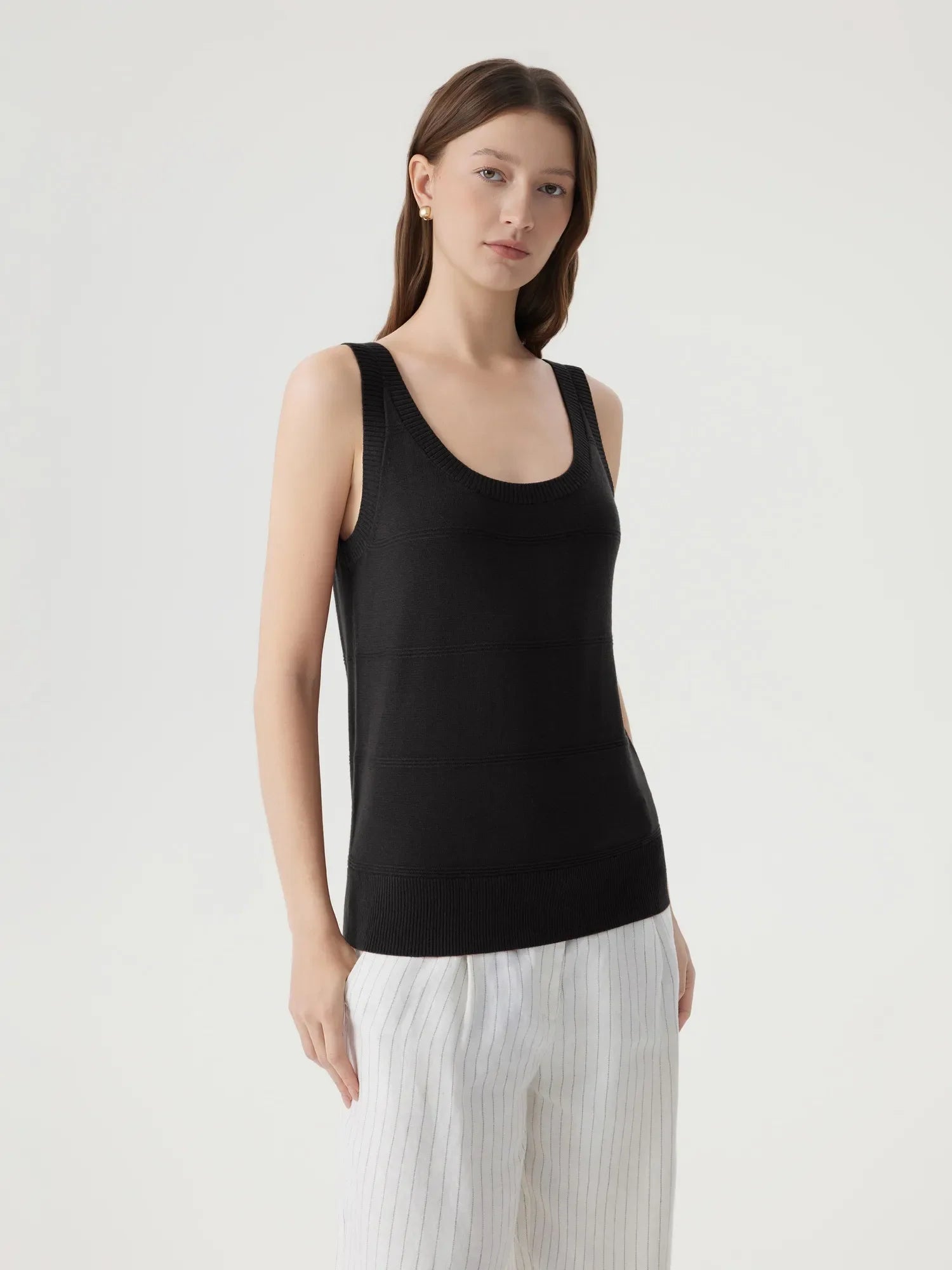 Cashmere Silk Blend Scoop Neck Knit