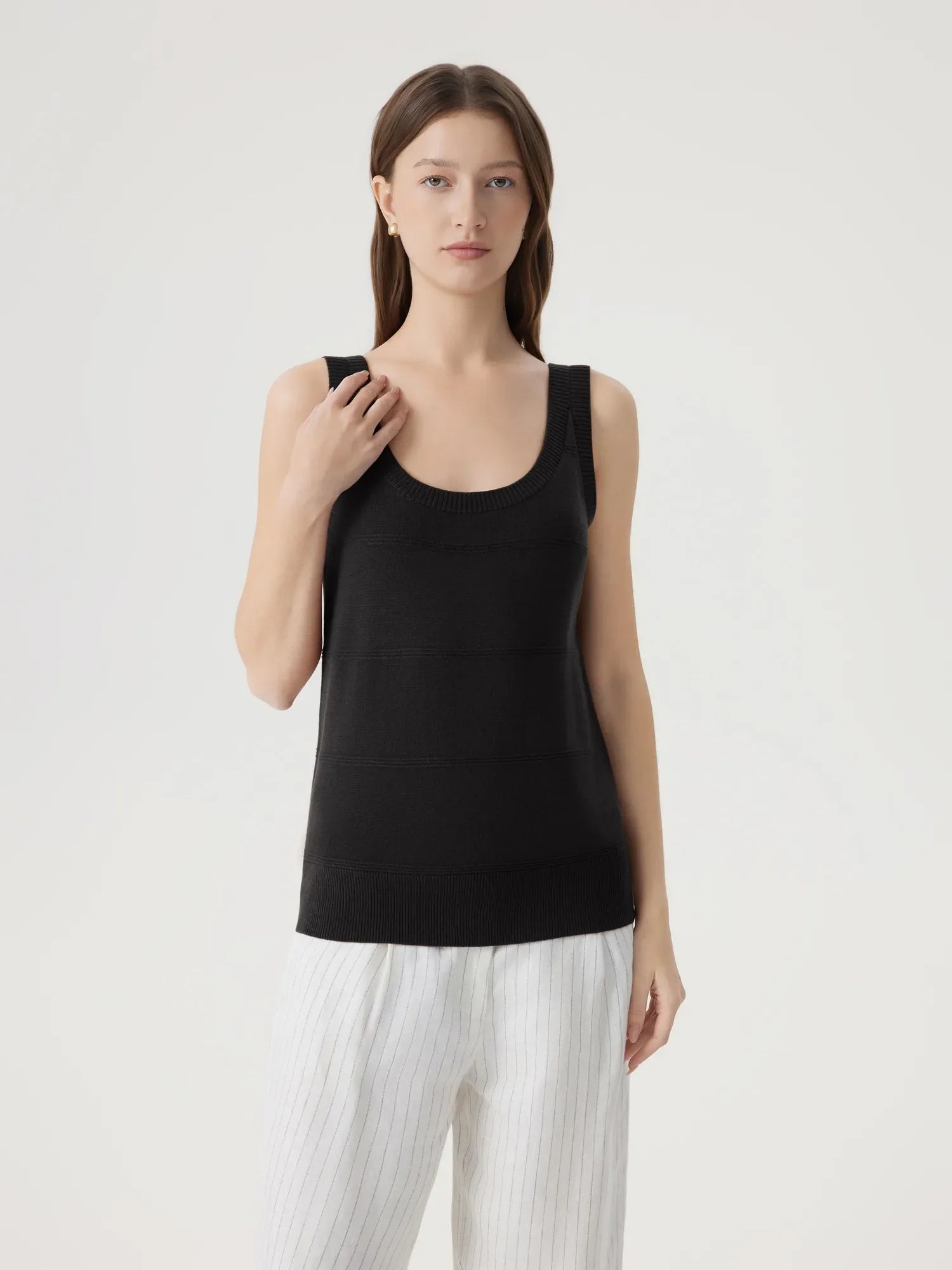 Cashmere Silk Blend Scoop Neck Knit