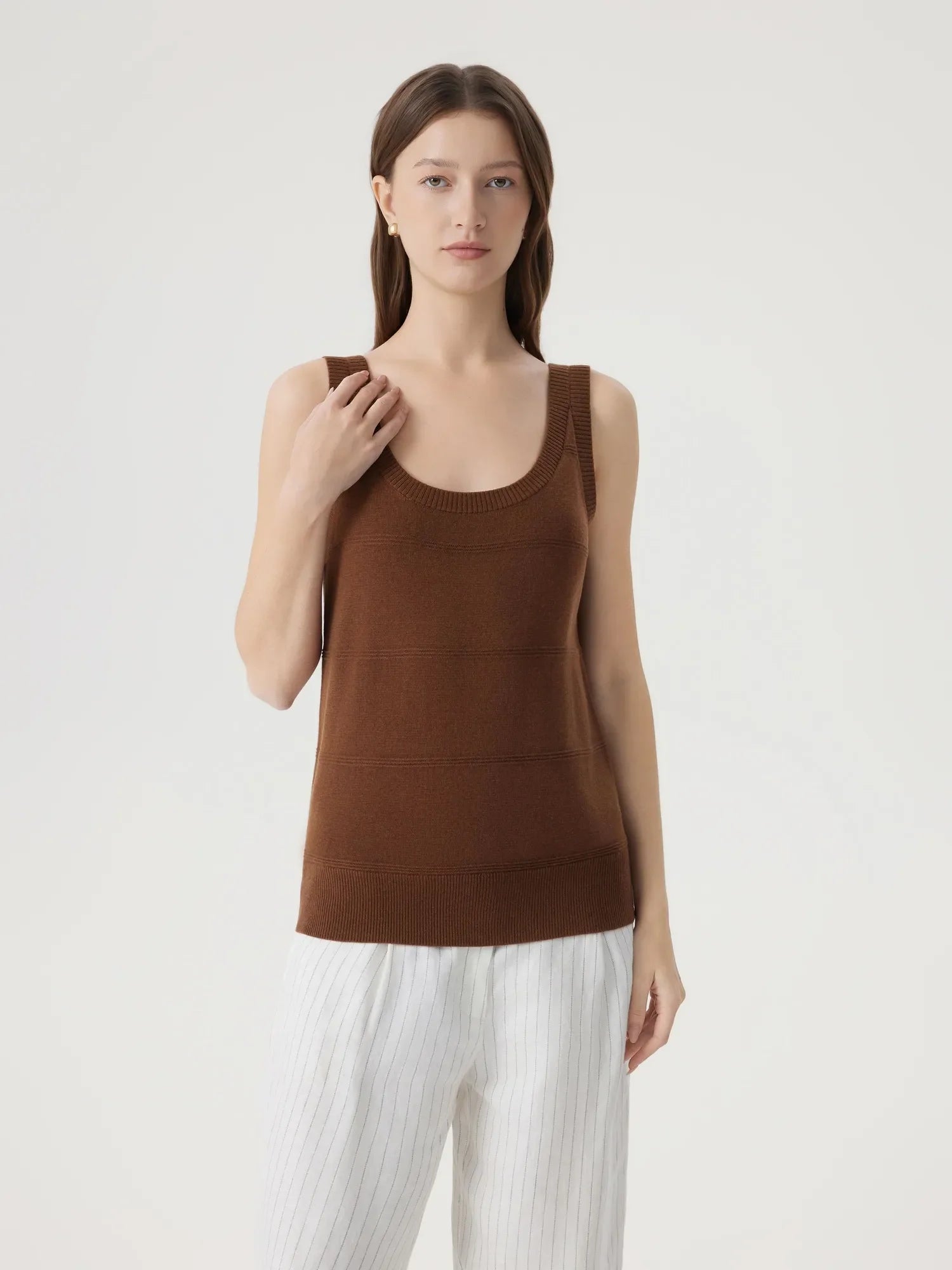 Cashmere Silk Blend Scoop Neck Knit