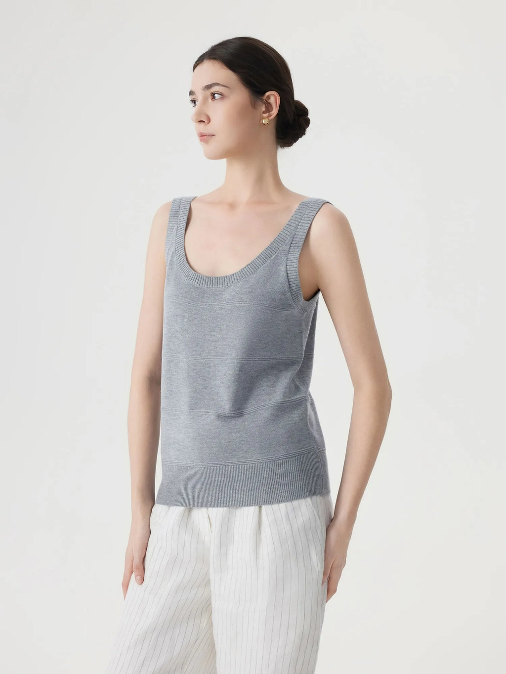 Cashmere Silk Blend Scoop Neck Knit