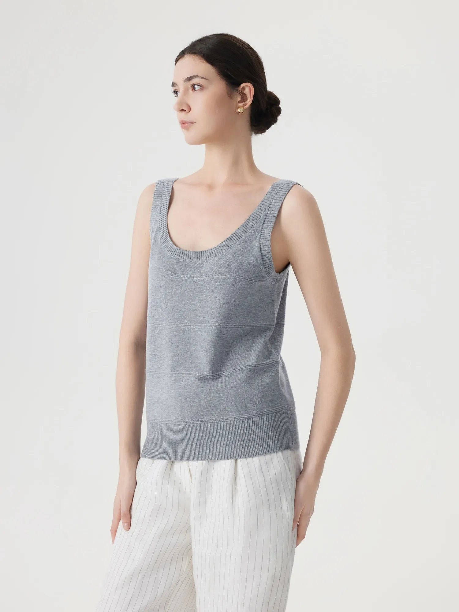 Cashmere Silk Blend Scoop Neck Knit
