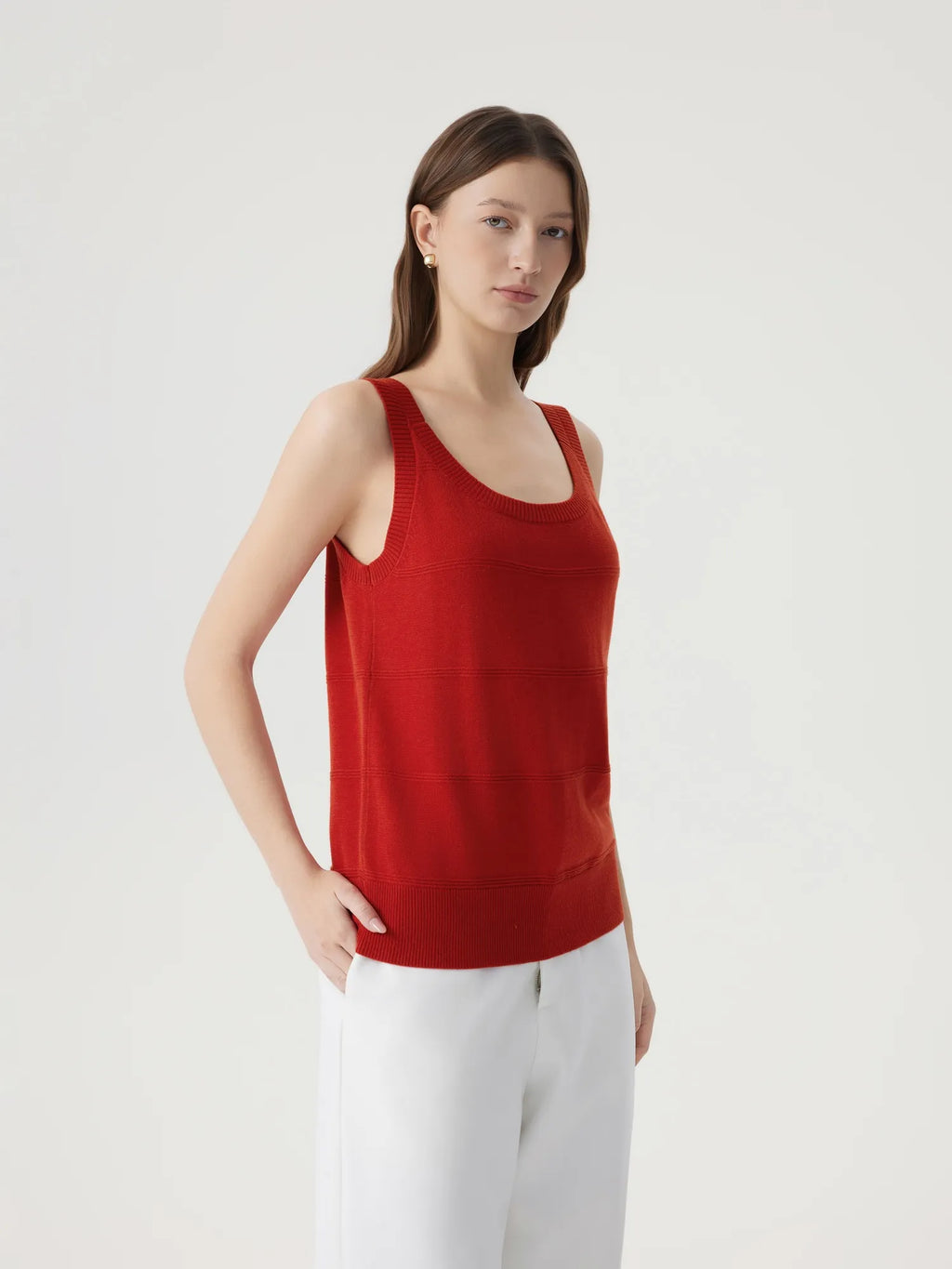 Cashmere Silk Blend Scoop Neck Knit