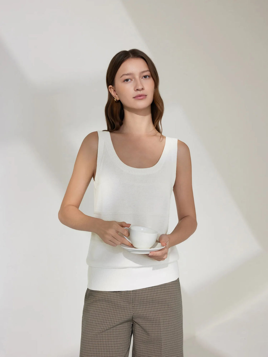 Cashmere Silk Blend Scoop Neck Knit