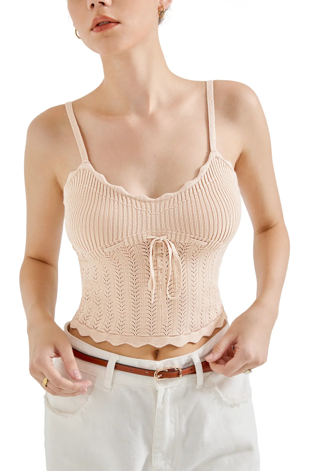 Crochet Cami V Neck Tank Top