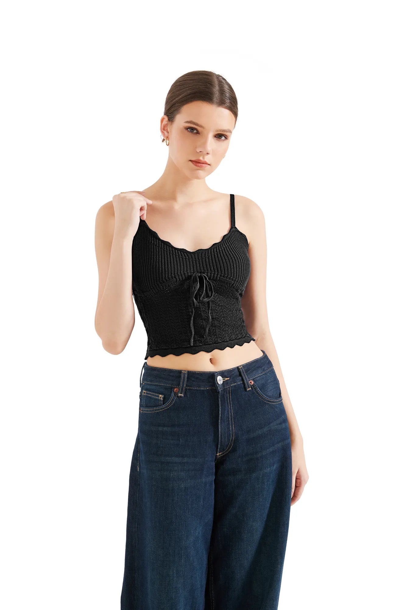 Crochet Cami V Neck Tank Top