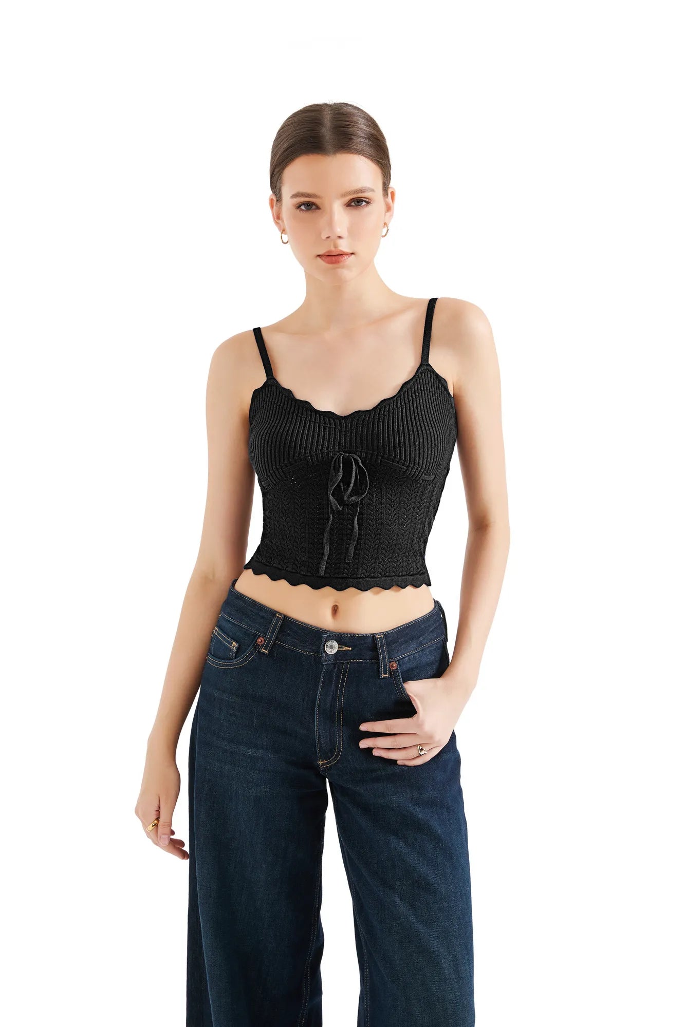 Crochet Cami V Neck Tank Top