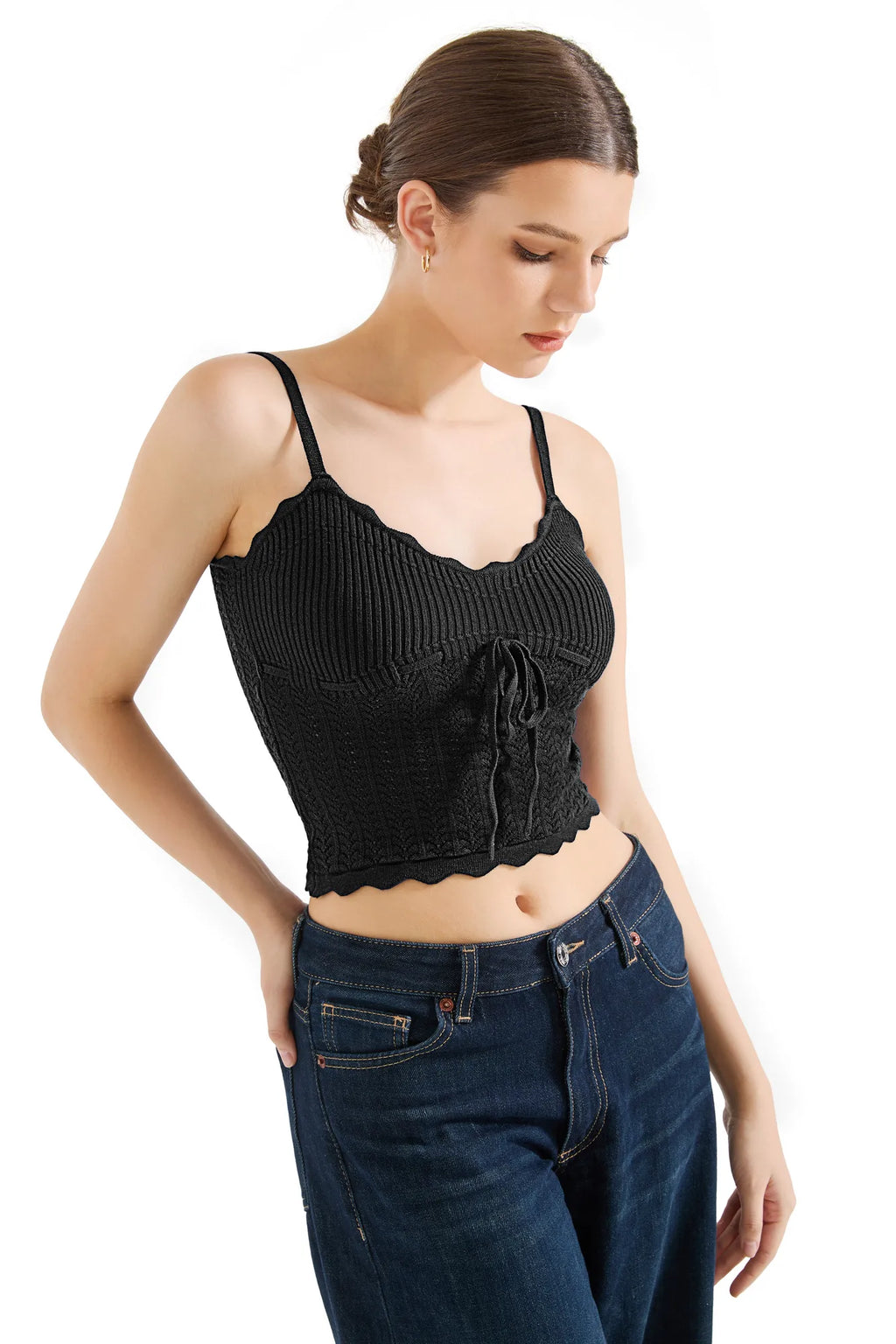 Crochet Cami V Neck Tank Top
