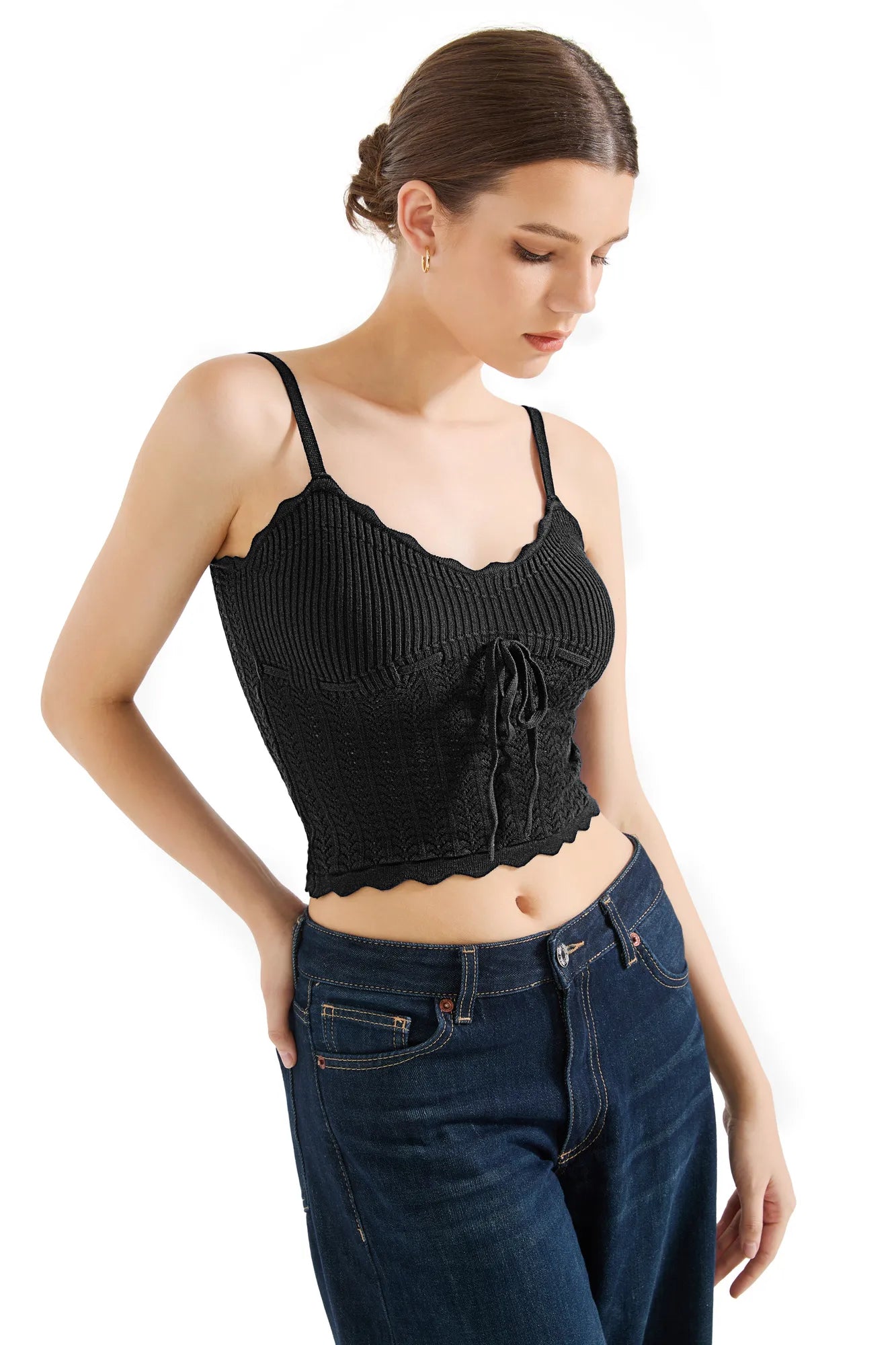 Crochet Cami V Neck Tank Top