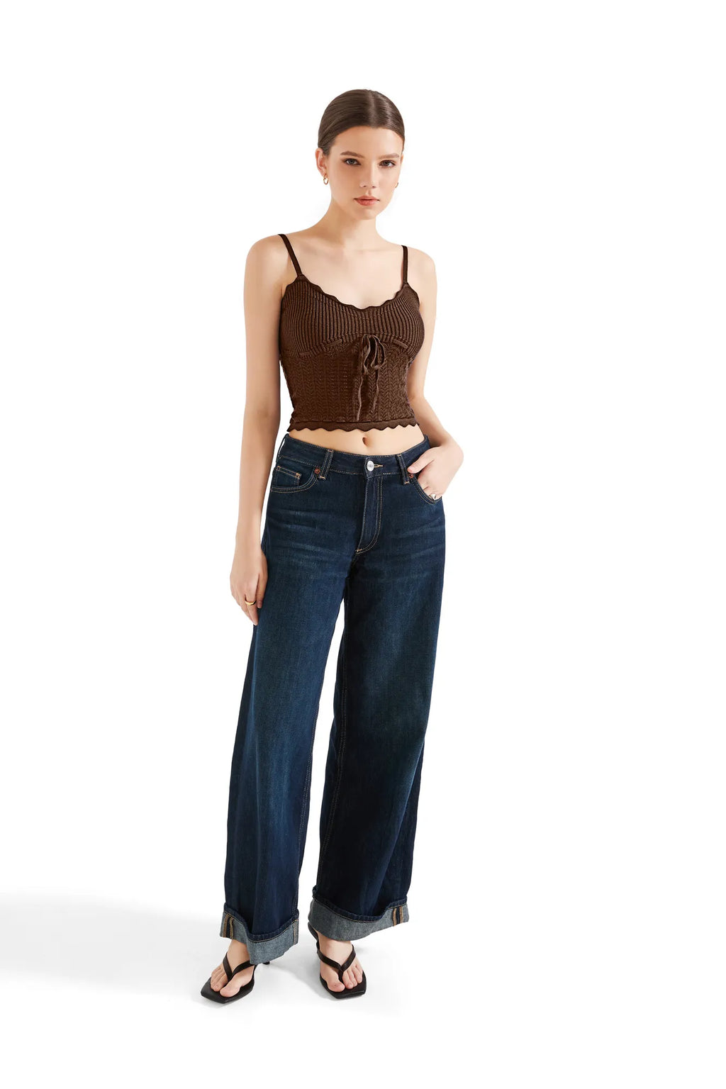 Crochet Cami V Neck Tank Top