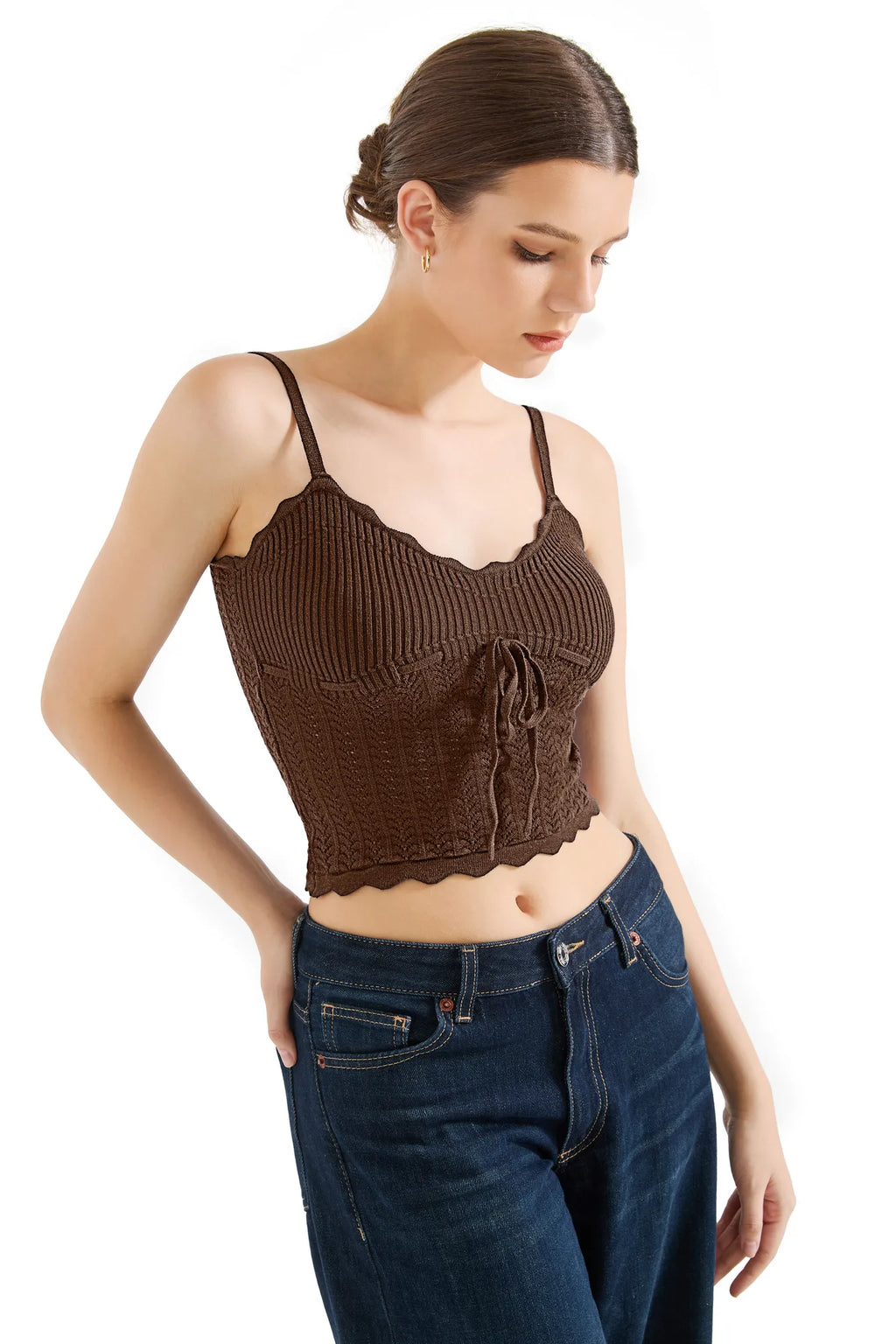 Crochet Cami V Neck Tank Top