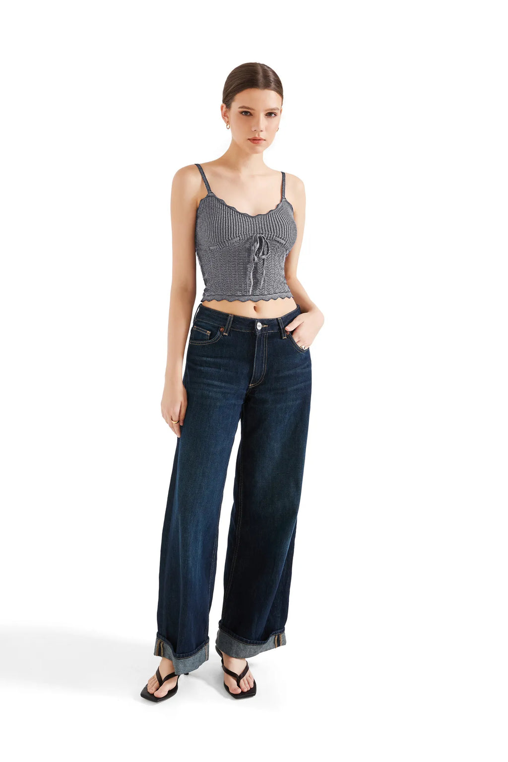 Crochet Cami V Neck Tank Top