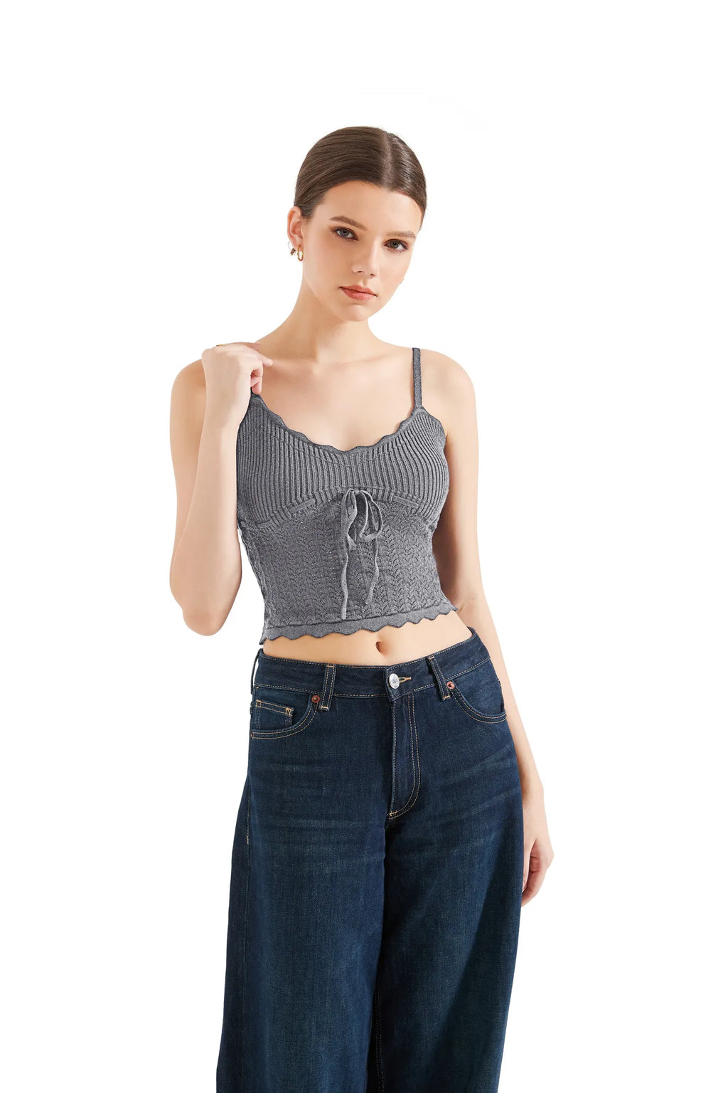 Crochet Cami V Neck Tank Top