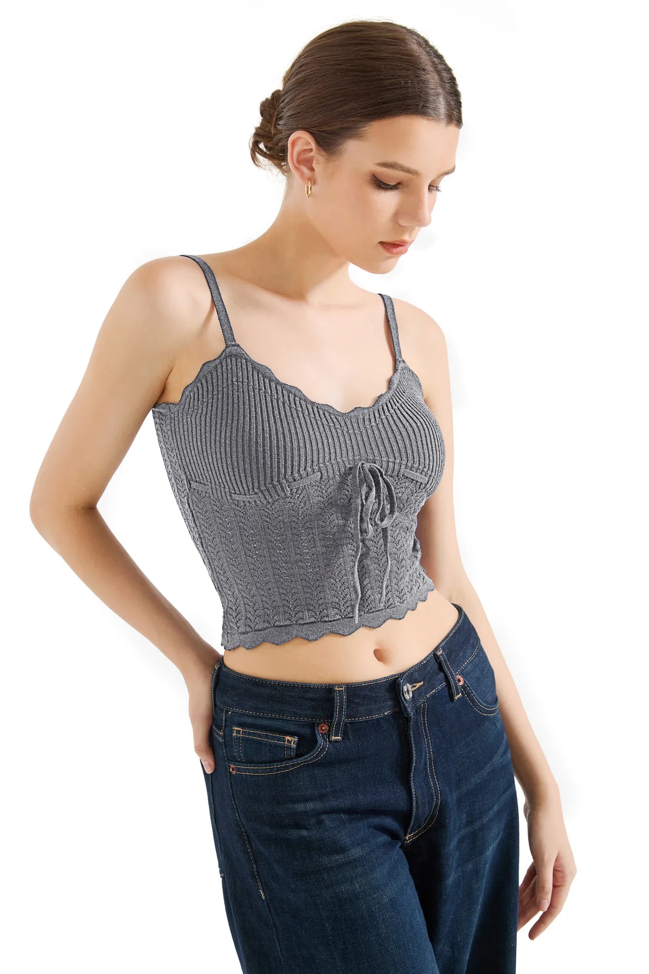 Crochet Cami V Neck Tank Top