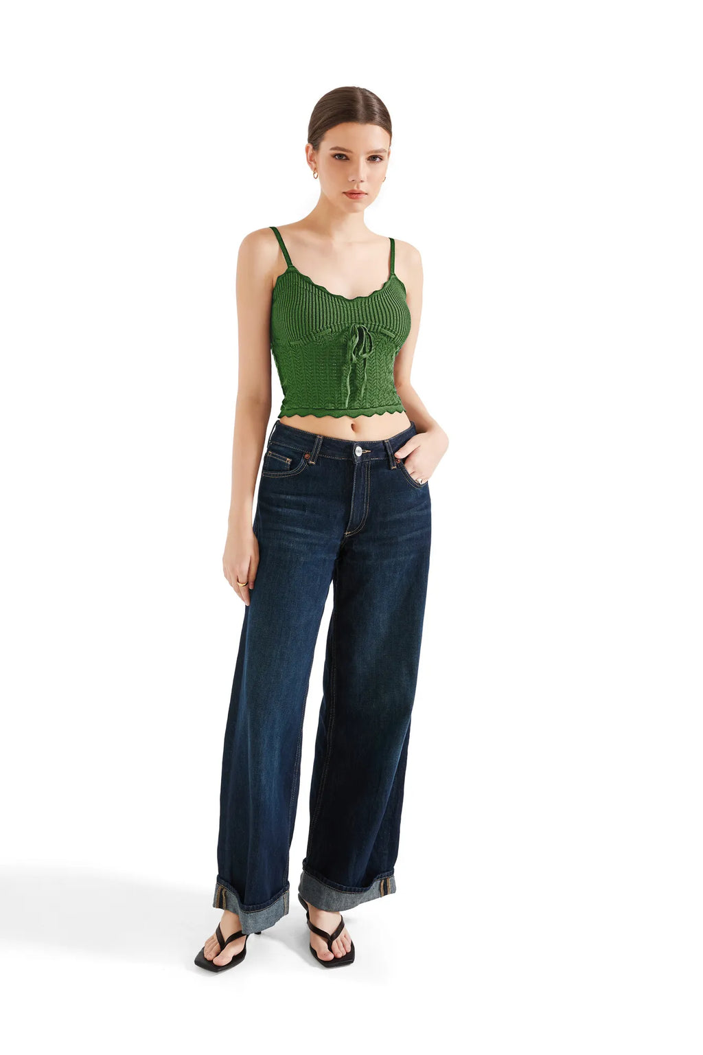 Crochet Cami V Neck Tank Top