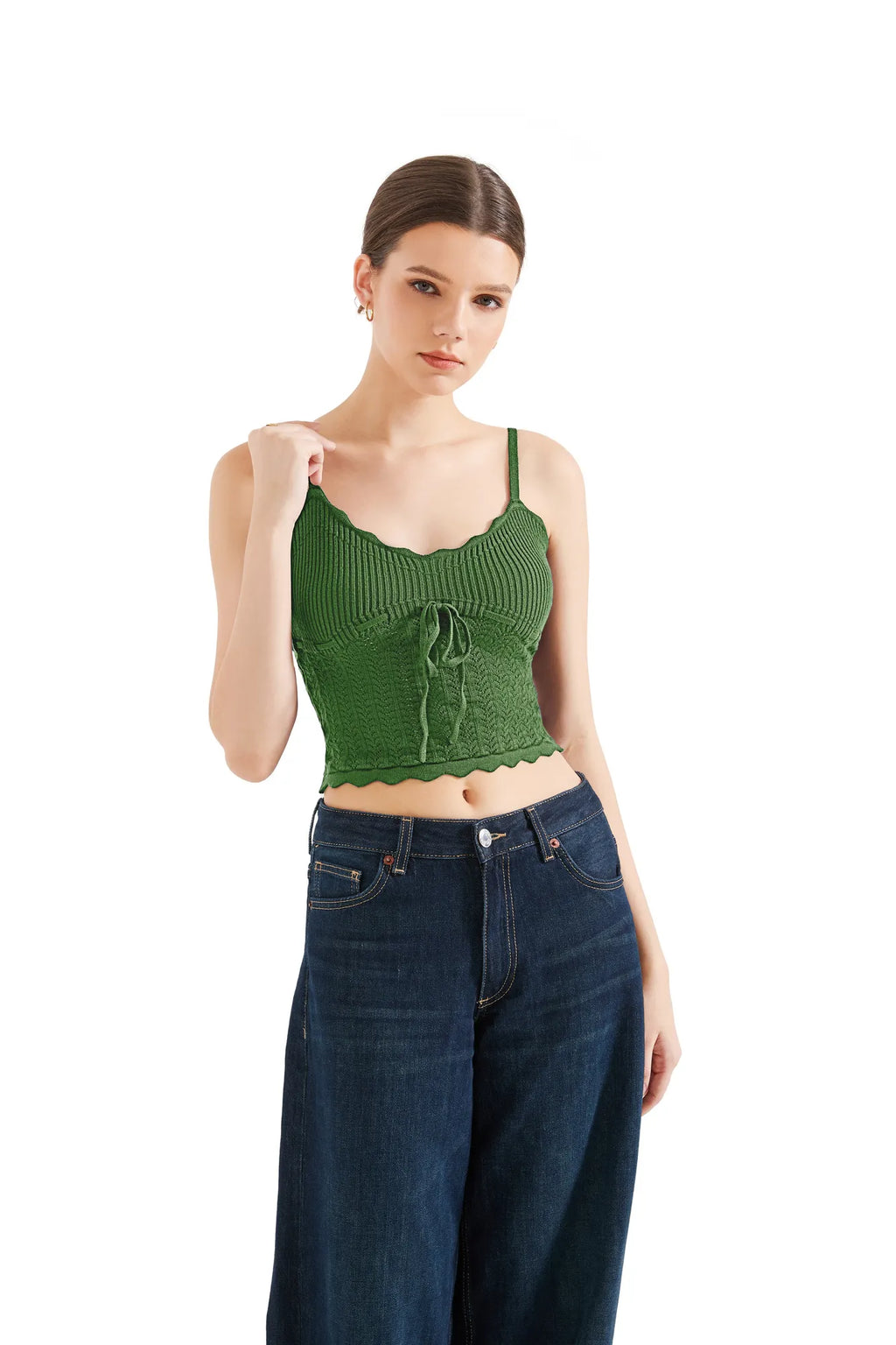 Crochet Cami V Neck Tank Top