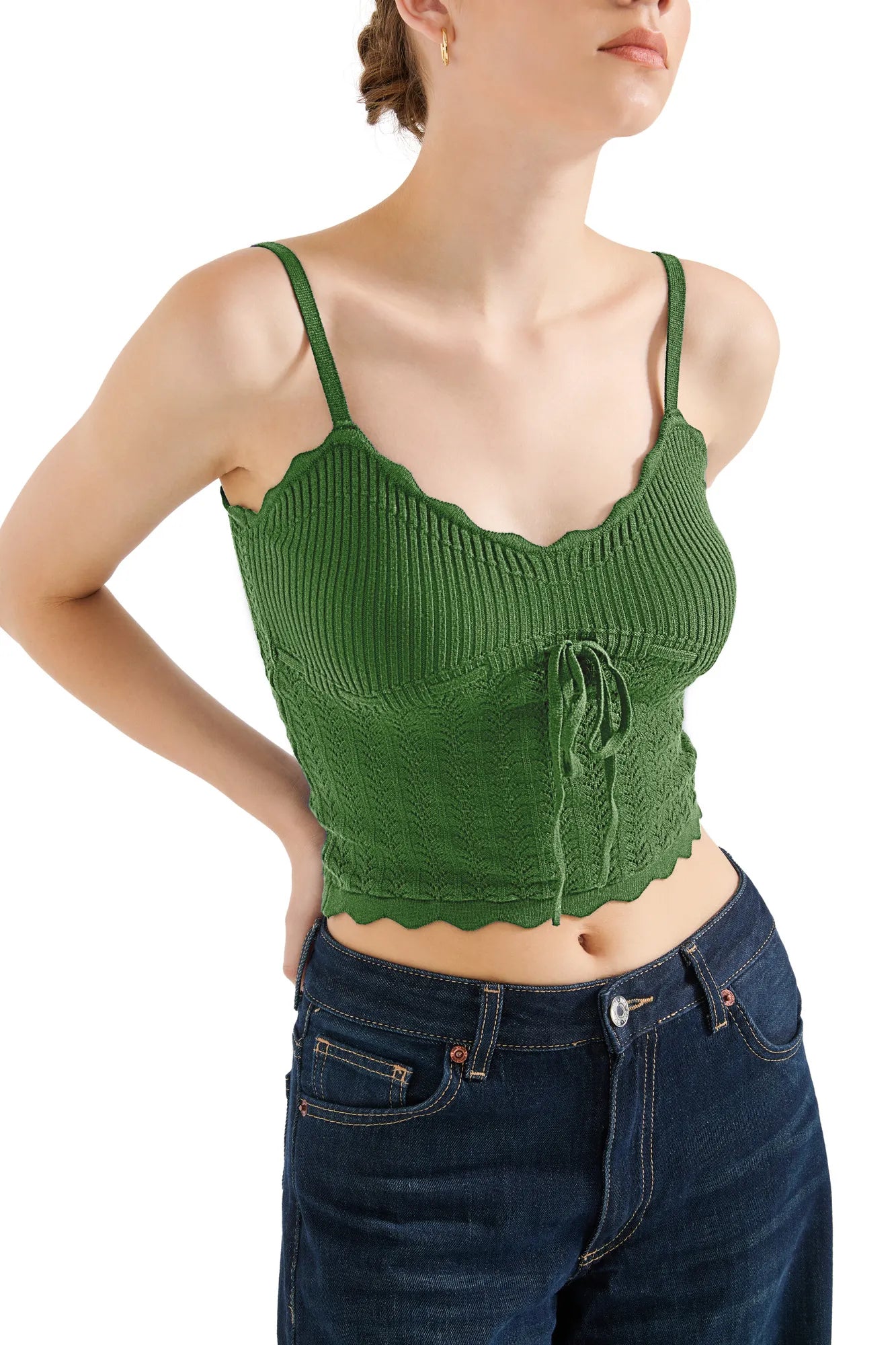 Crochet Cami V Neck Tank Top