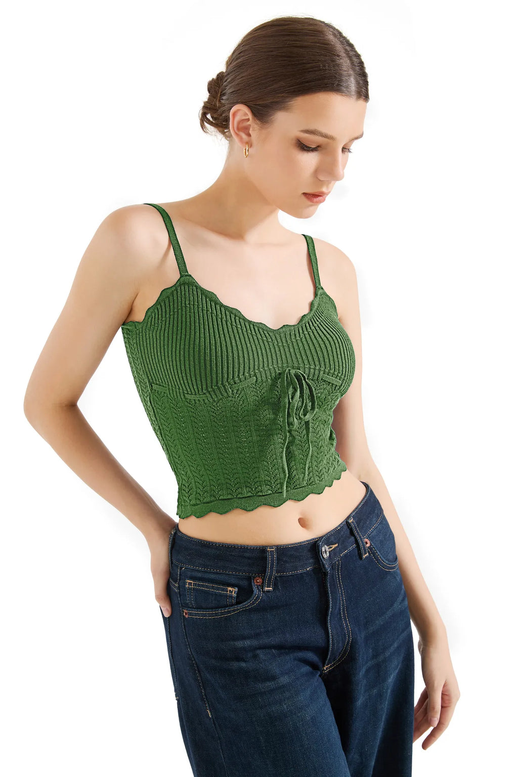 Crochet Cami V Neck Tank Top
