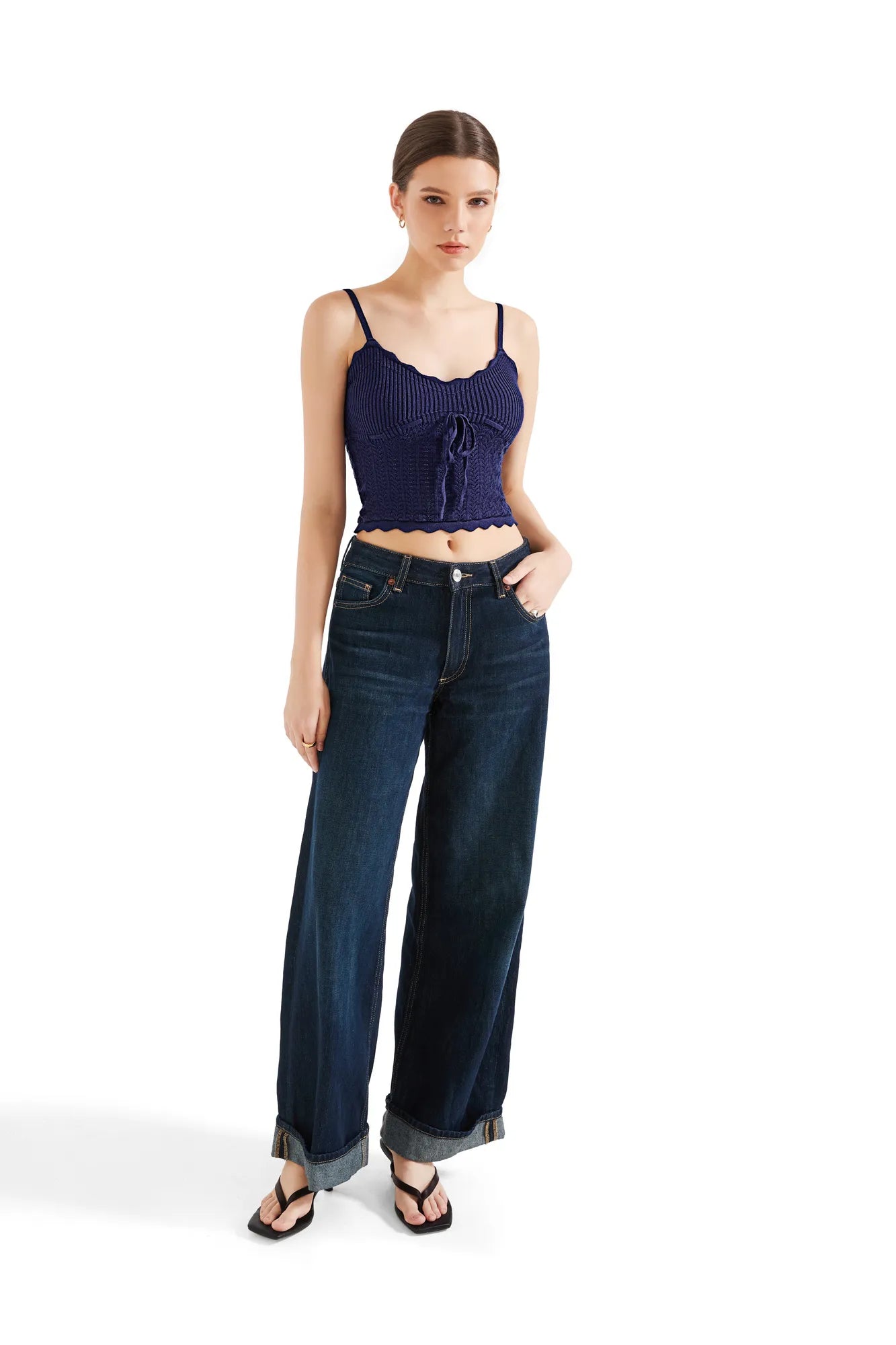 Crochet Cami V Neck Tank Top