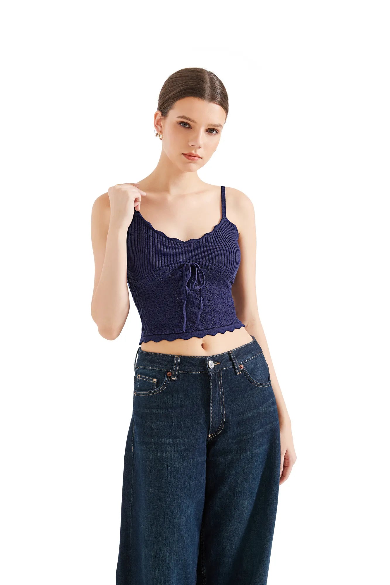 Crochet Cami V Neck Tank Top