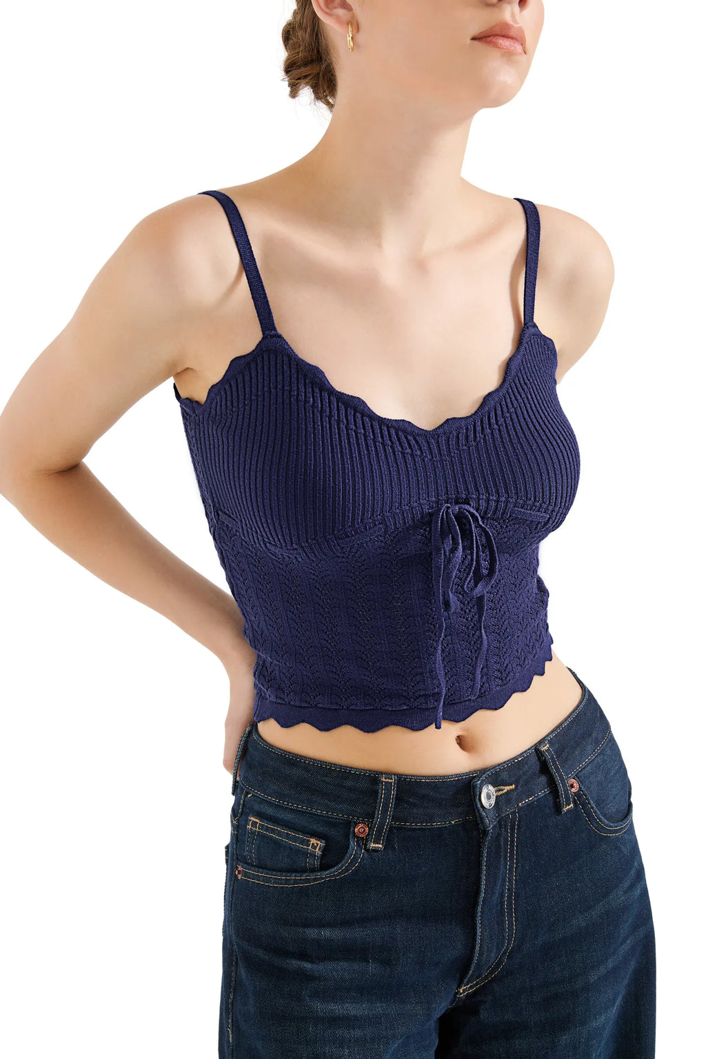 Crochet Cami V Neck Tank Top