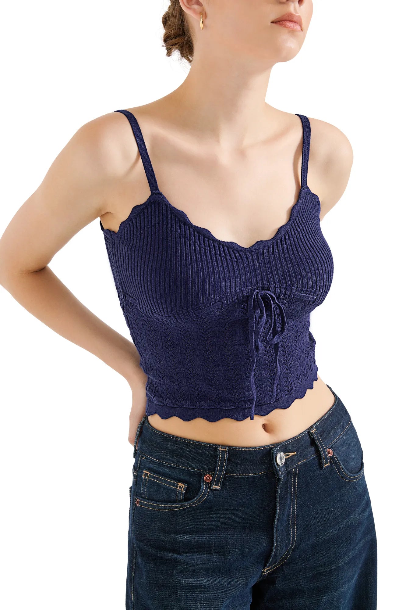 Crochet Cami V Neck Tank Top