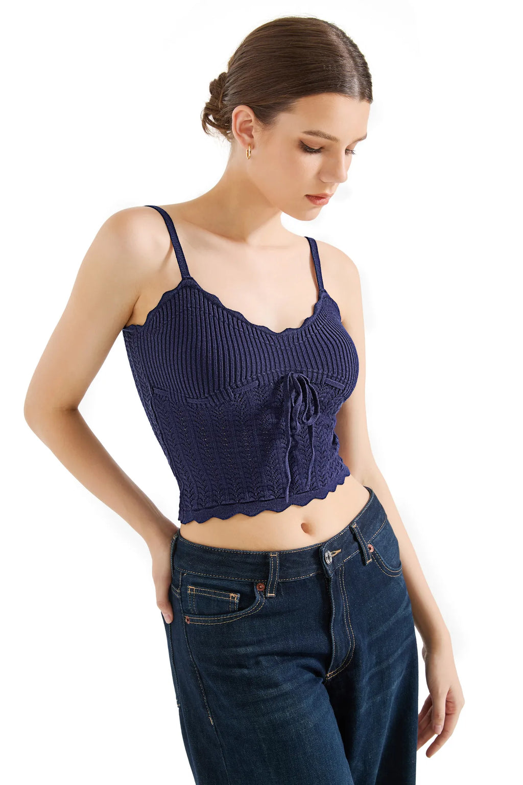 Crochet Cami V Neck Tank Top