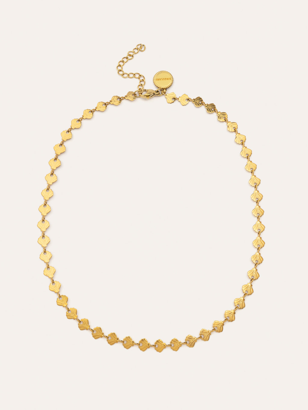 Collar Shells Acero Baño Oro
