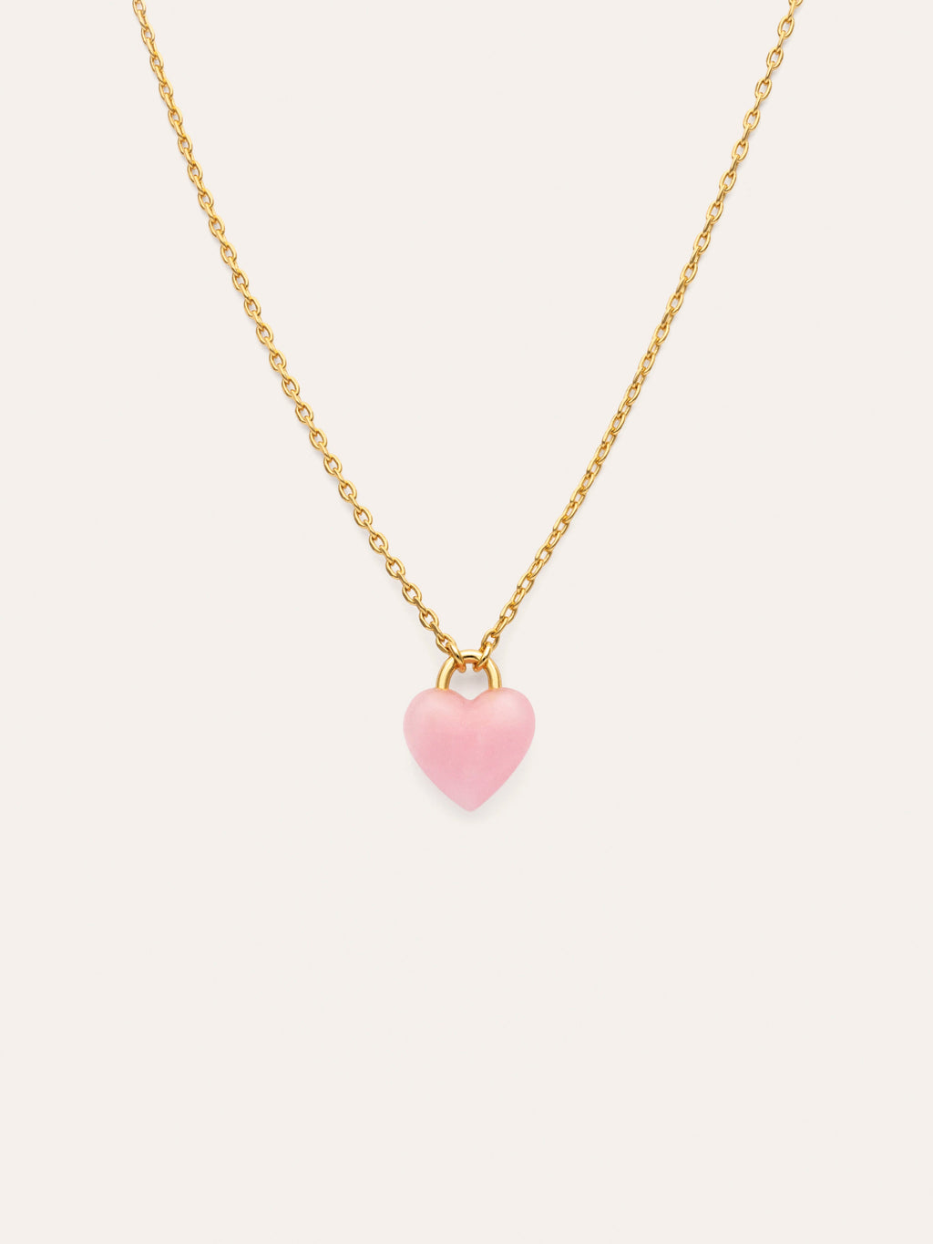 Collar Sweet Heart Pink Stone Baño Oro