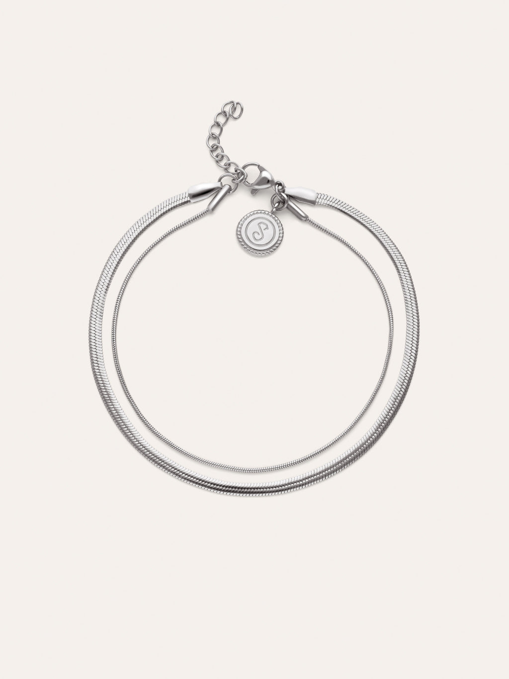 Tobillera Doble Tail Lisse Acero
